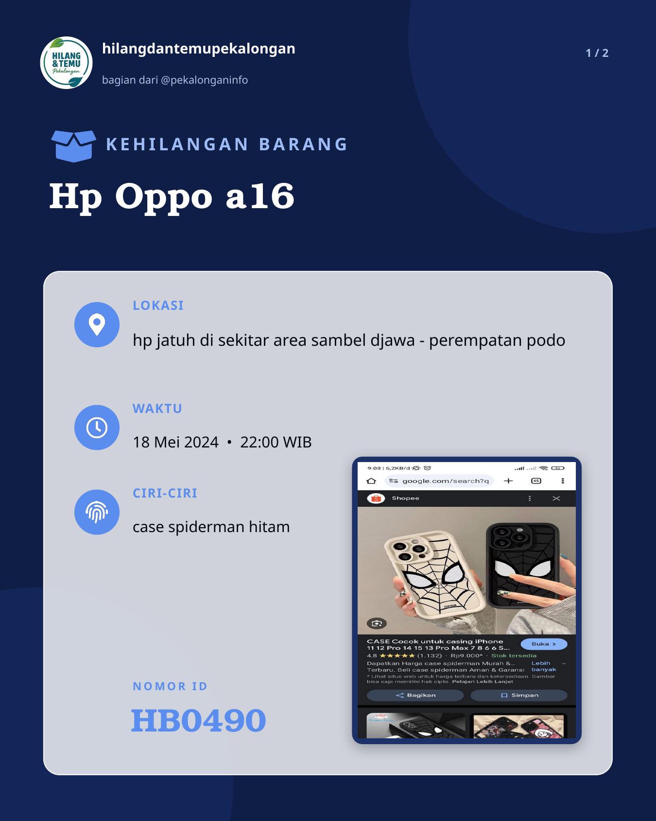 Slide 1 laporan Hp Oppo a16