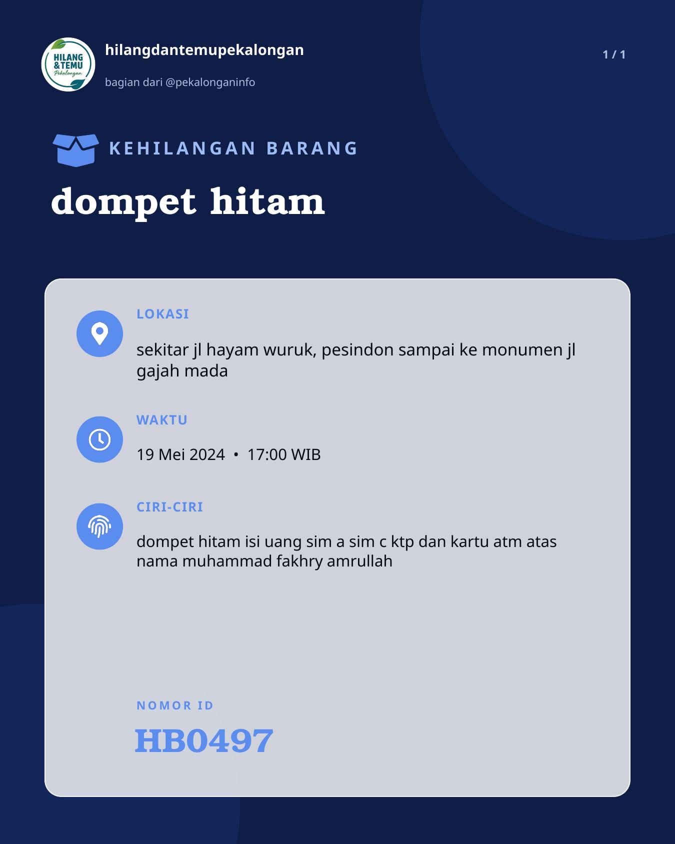 Slide laporan dompet hitam (HB0497)