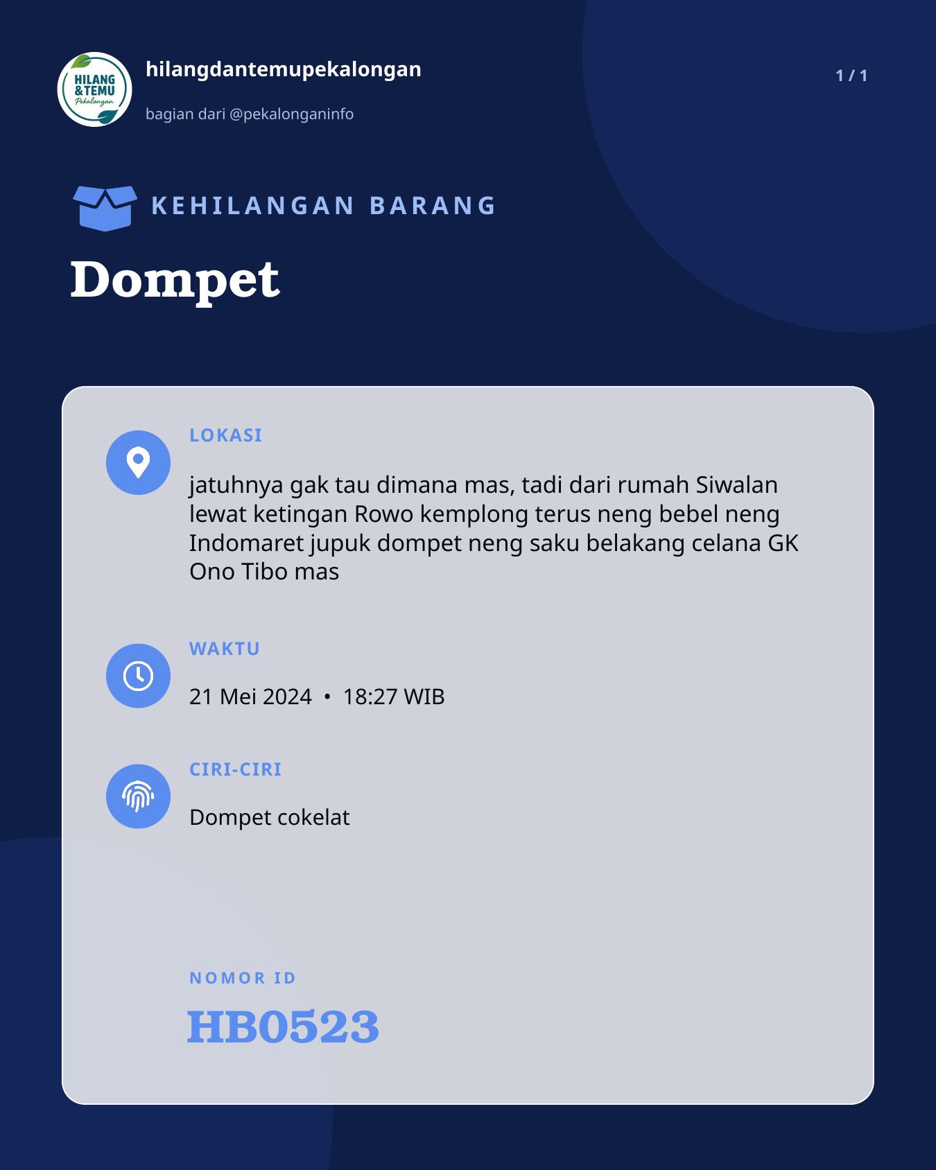 Slide laporan Dompet (HB0523)