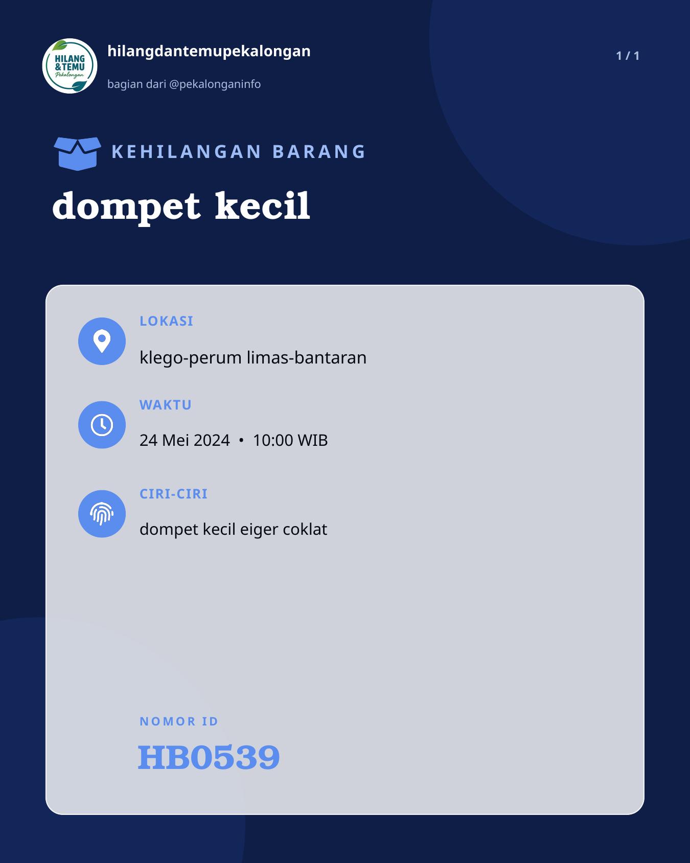 Slide laporan dompet kecil (HB0539)