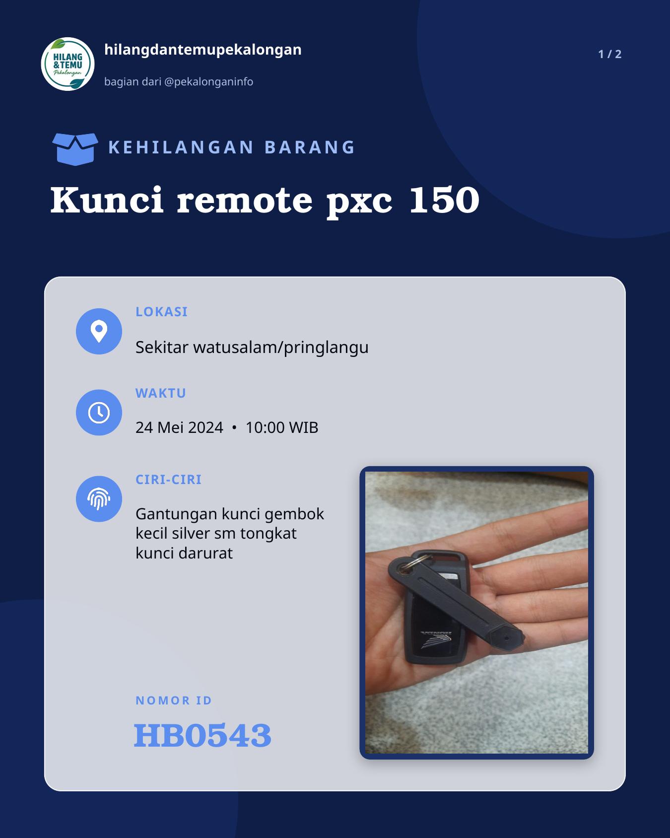 Slide 1 laporan Kunci remote pxc 150