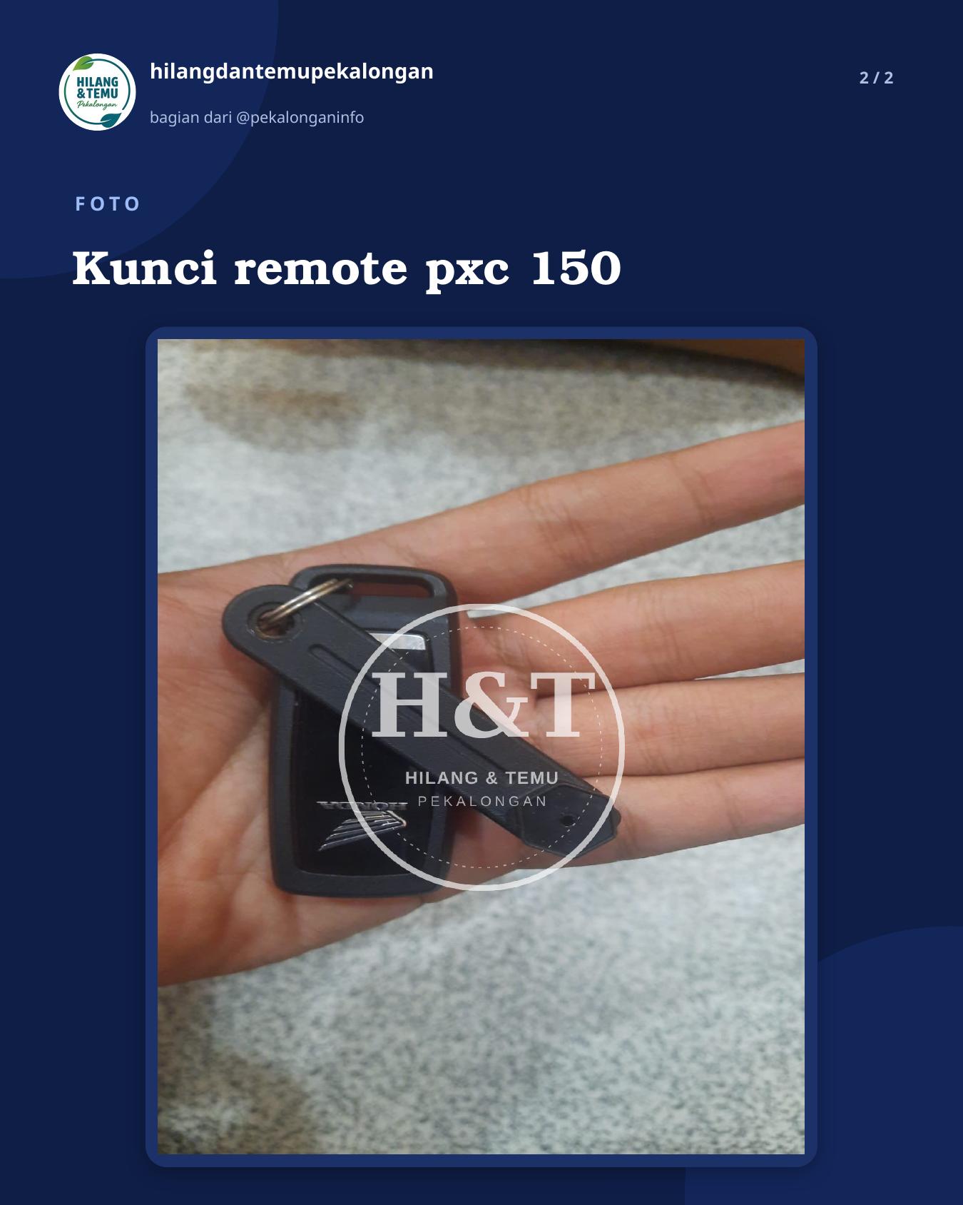 Slide 2 laporan Kunci remote pxc 150