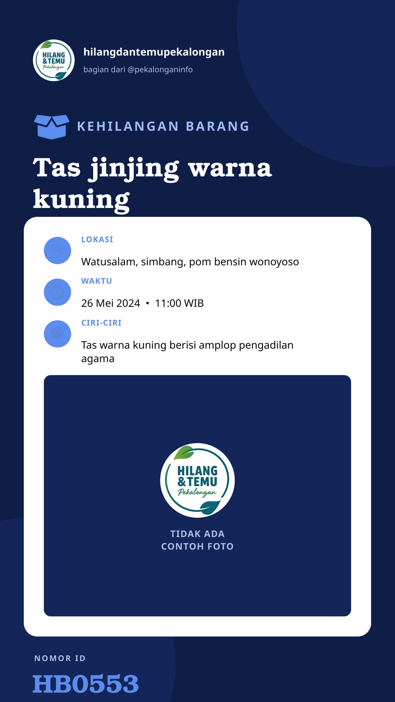 Story 9:16 laporan Tas jinjing warna kuning berisi amplop PENGADILAN AGAMA