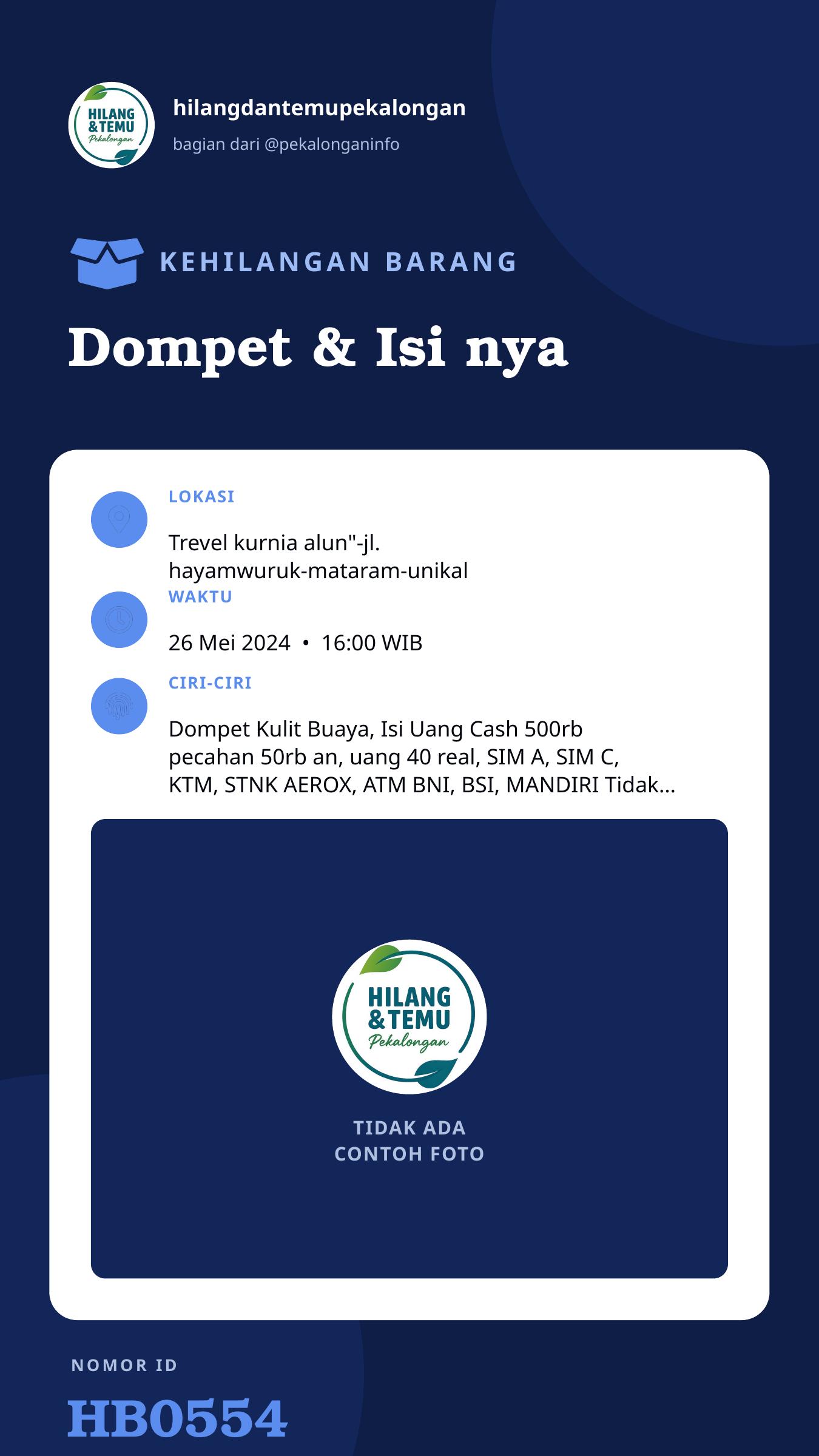 Story 9:16 laporan Dompet & Isi nya