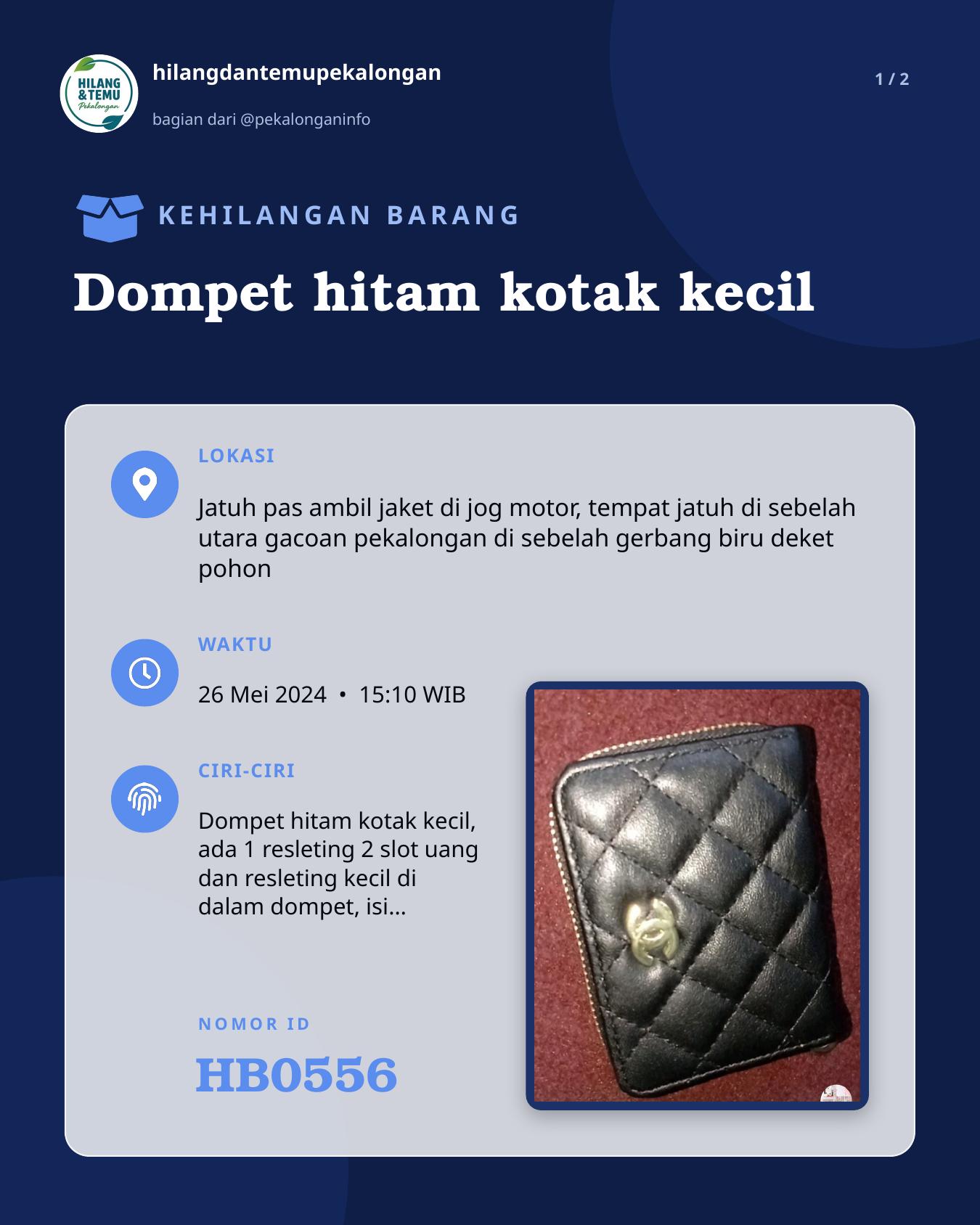Slide 1 laporan Dompet hitam kotak kecil