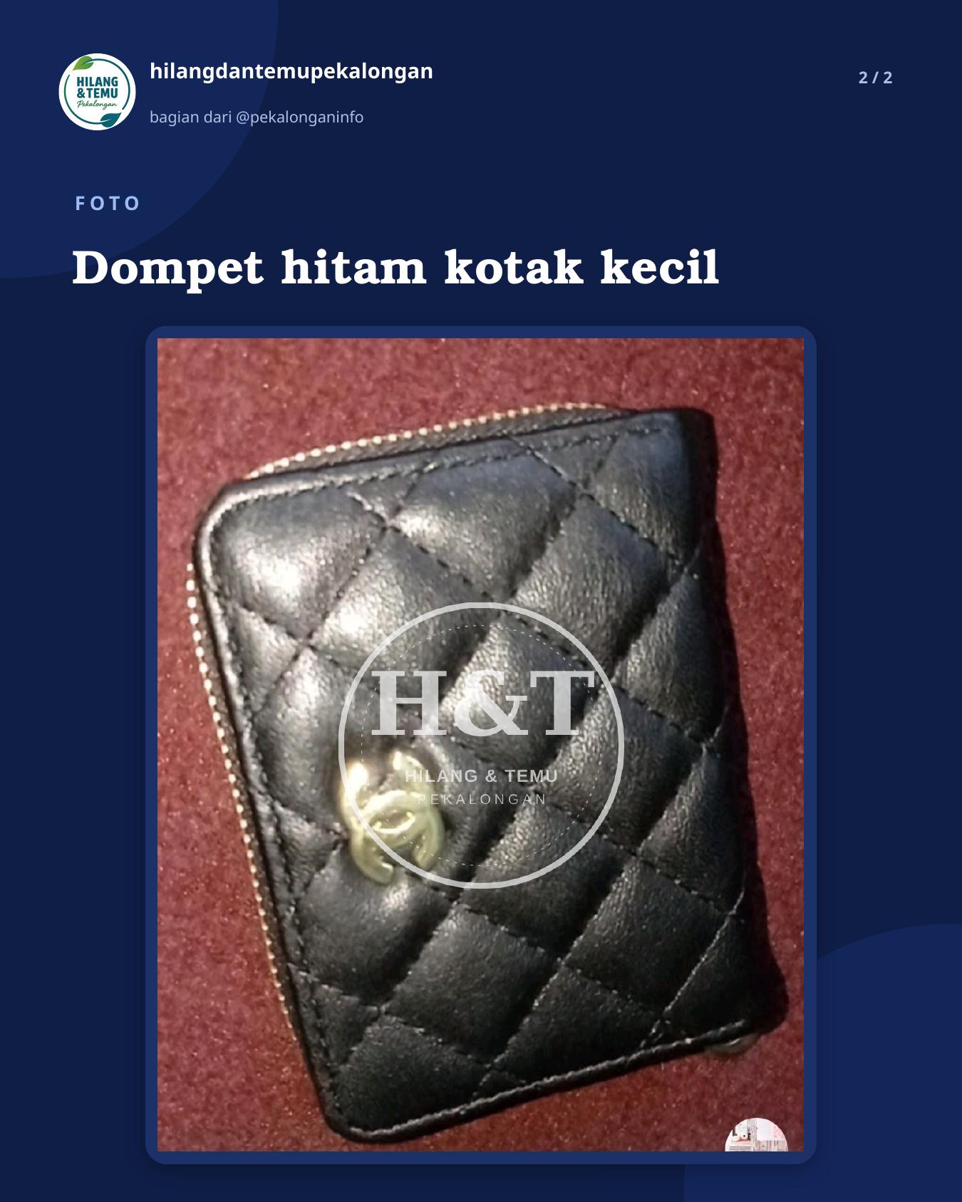Slide 2 laporan Dompet hitam kotak kecil