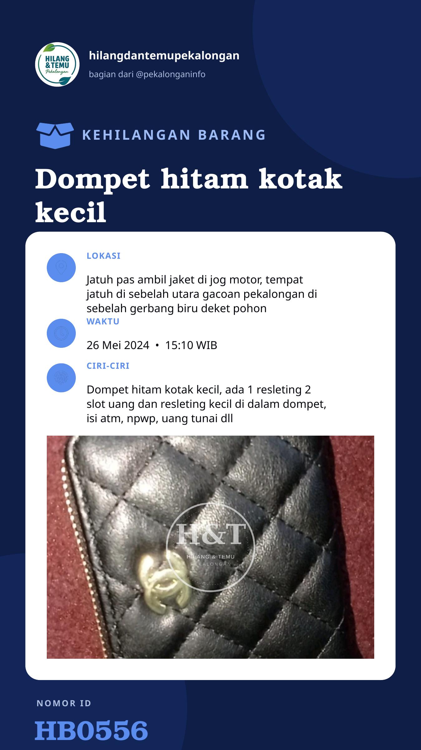 Story 9:16 laporan Dompet hitam kotak kecil