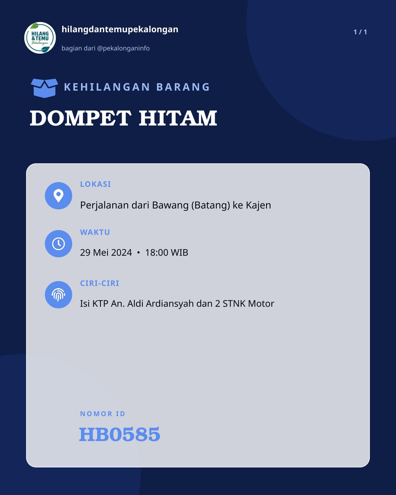 Slide laporan DOMPET HITAM (HB0585)