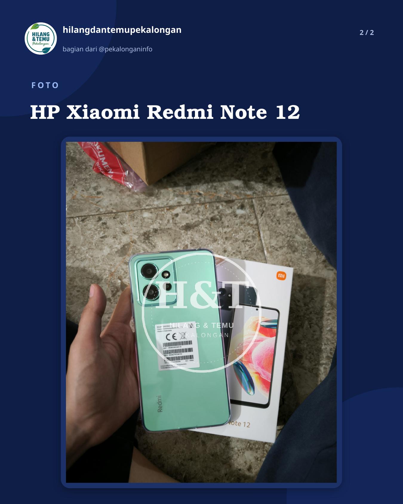 Slide 2 laporan HP Xiaomi Redmi Note 12