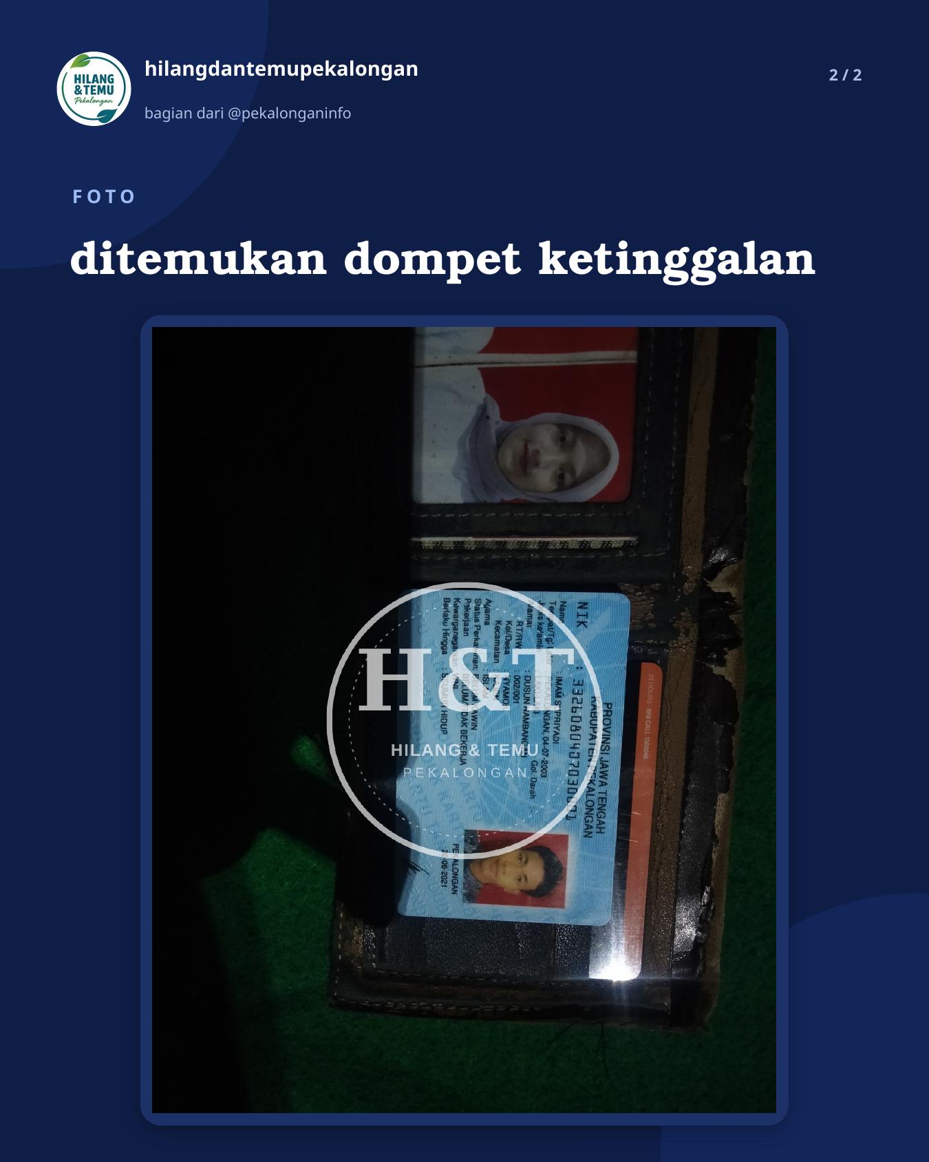 Slide 2 laporan ditemukan dompet ketinggalan