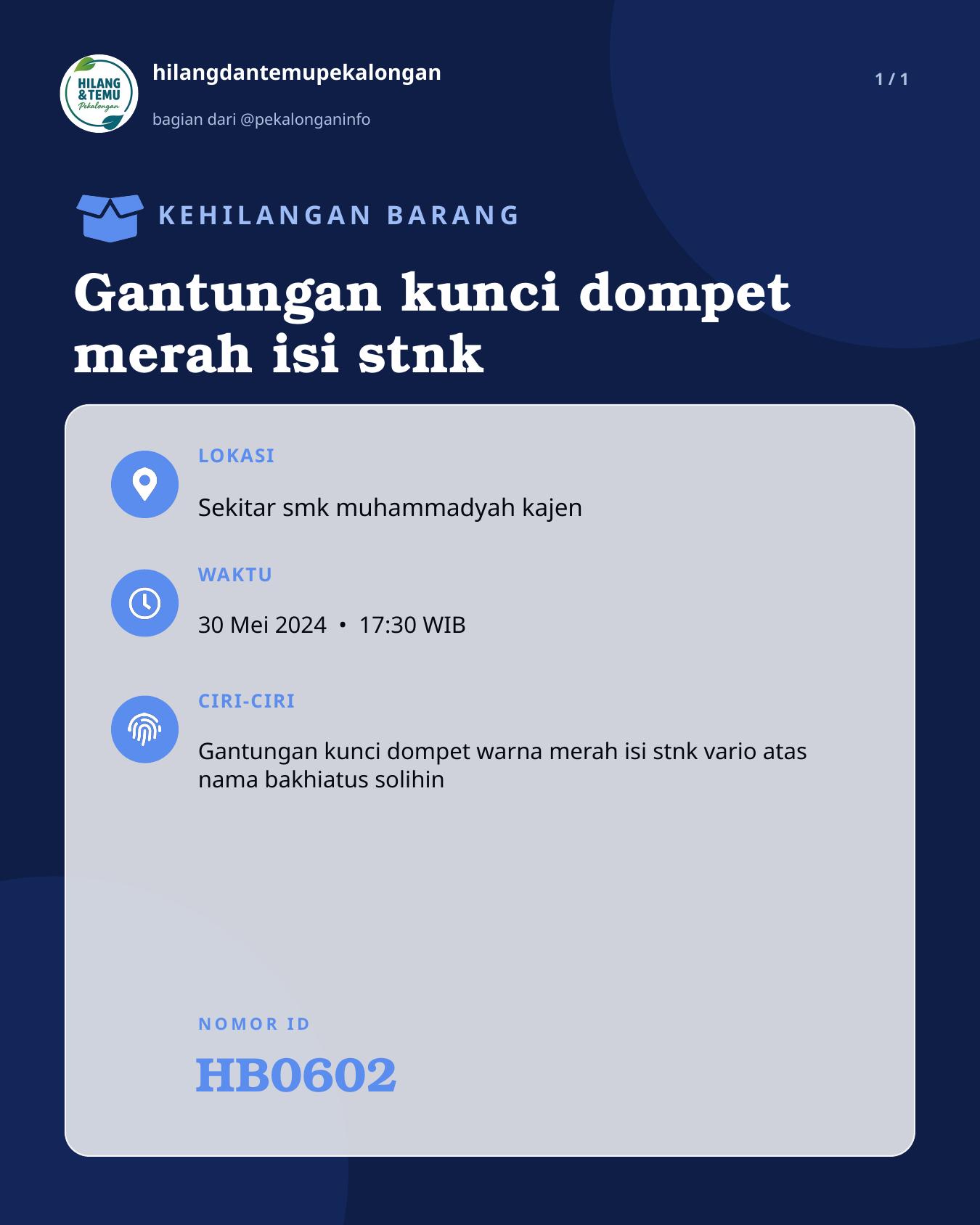 Slide laporan Gantungan kunci dompet merah isi stnk (HB0602)