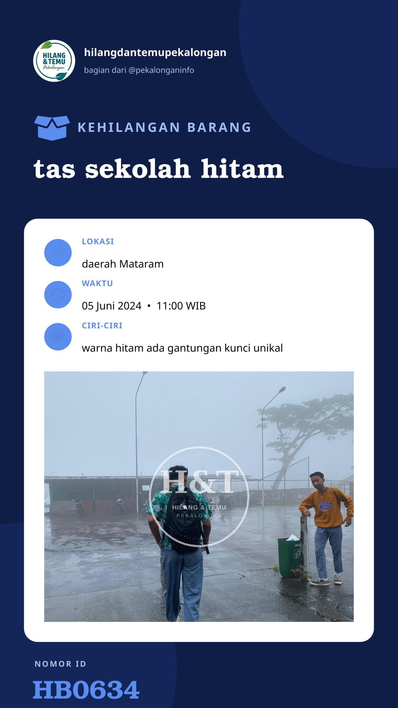 Story 9:16 laporan tas sekolah hitam