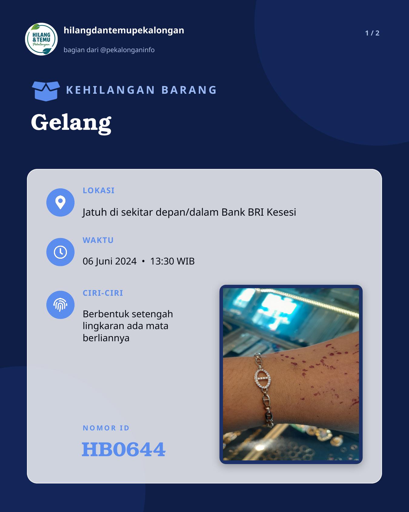 Slide 1 laporan Gelang
