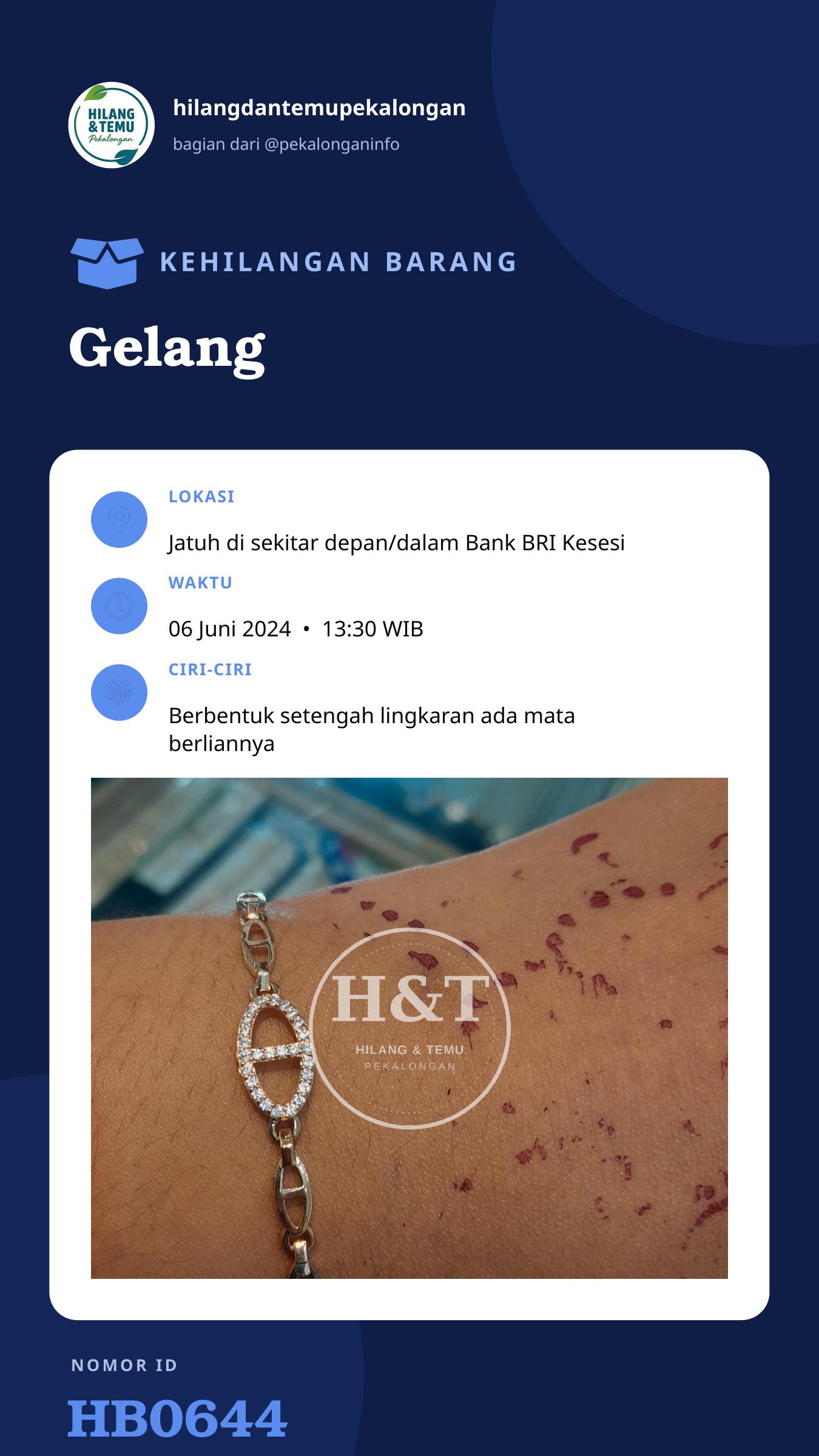 Story 9:16 laporan Gelang