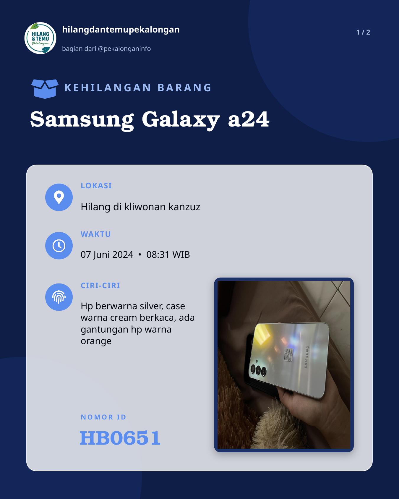 Slide 1 laporan Samsung Galaxy a24
