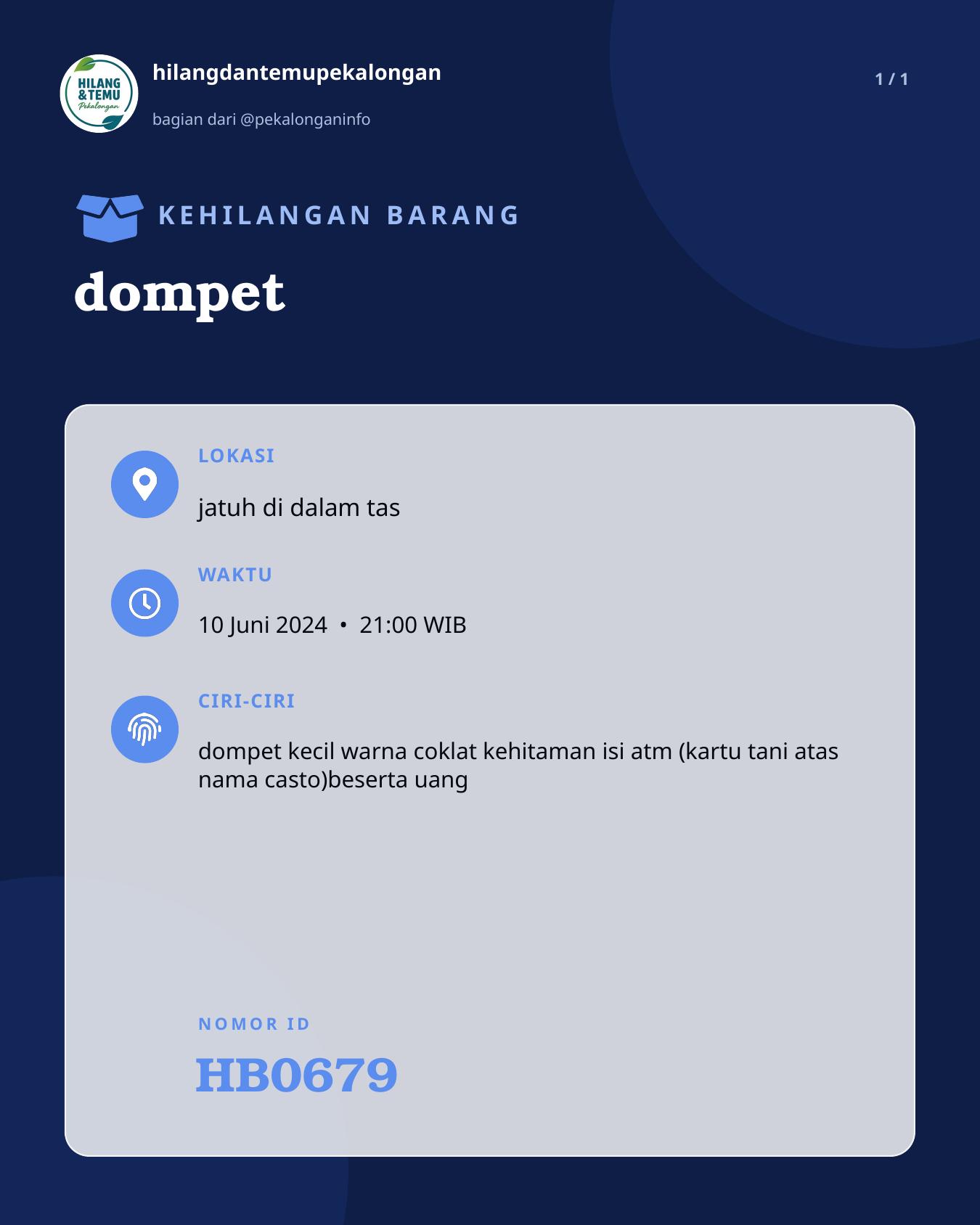 Slide laporan dompet (HB0679)
