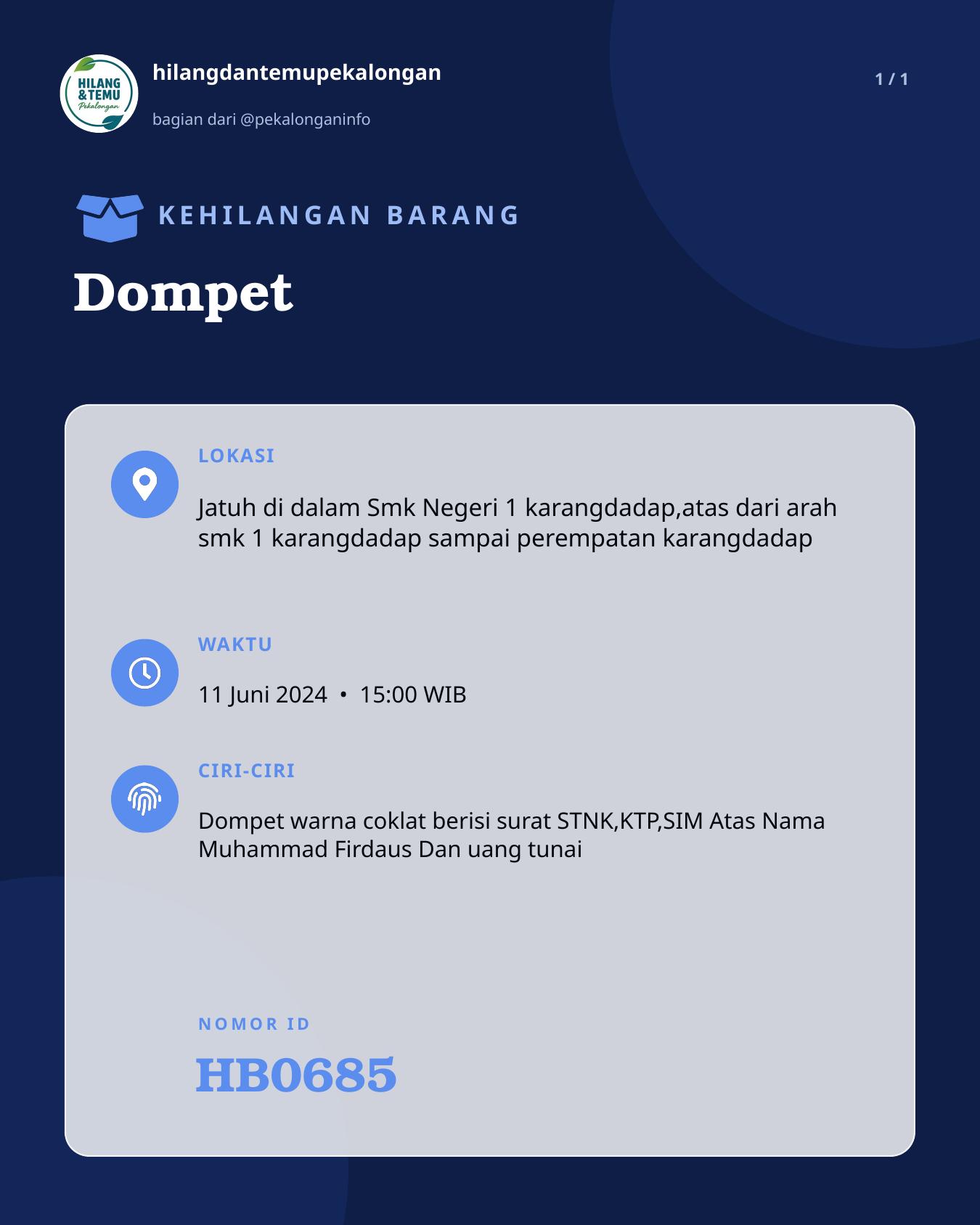 Slide laporan Dompet (HB0685)