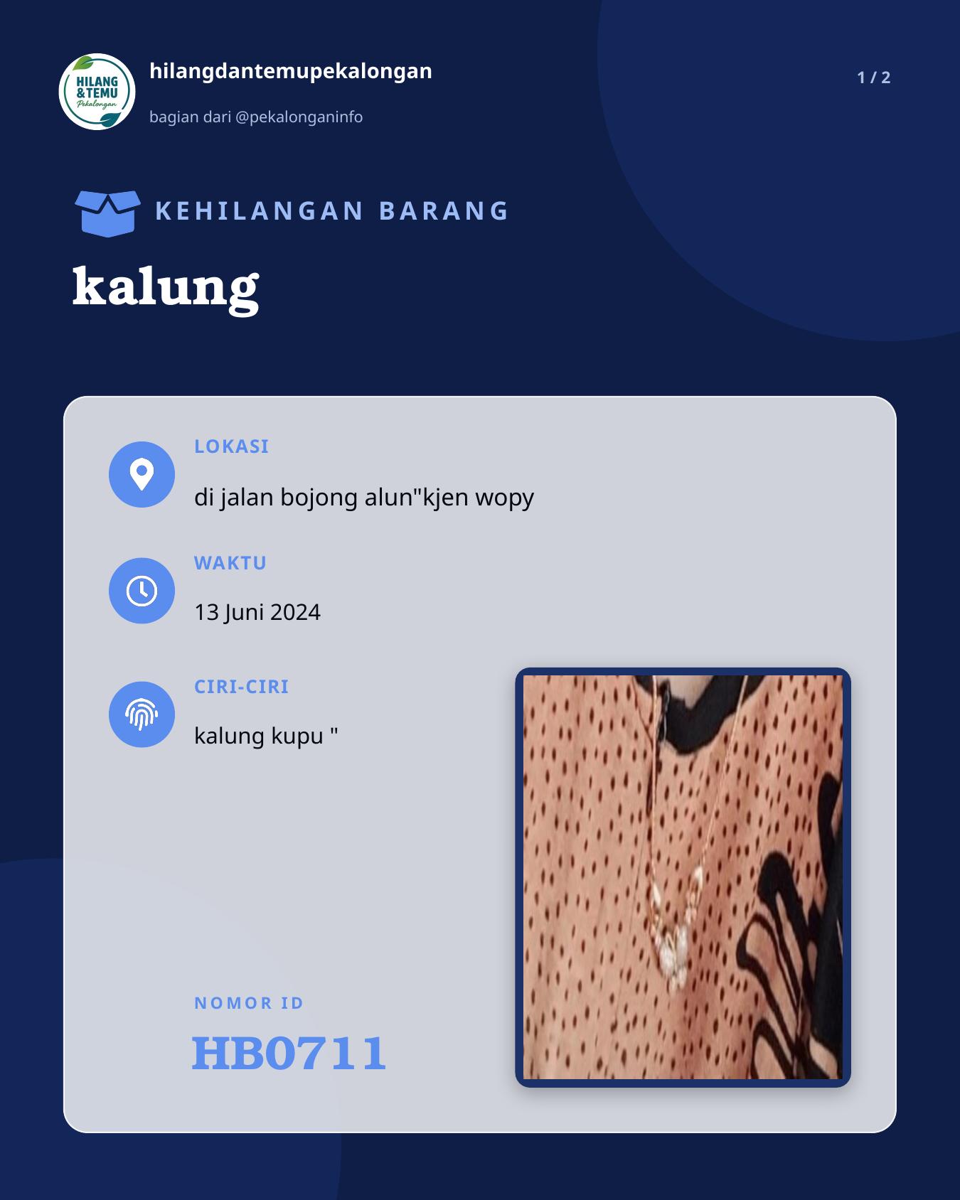 Slide 1 laporan kalung