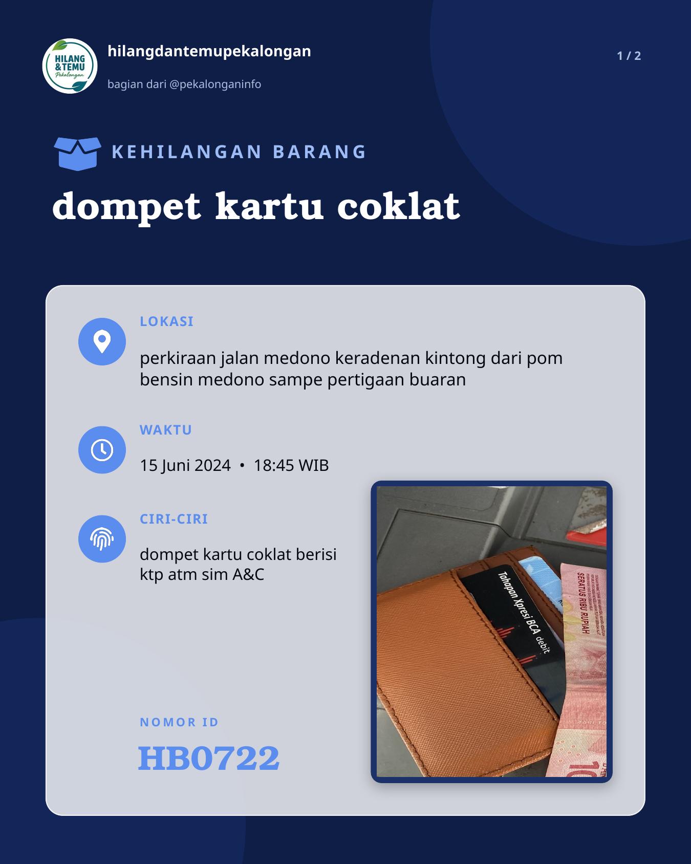 Slide 1 laporan dompet kartu coklat