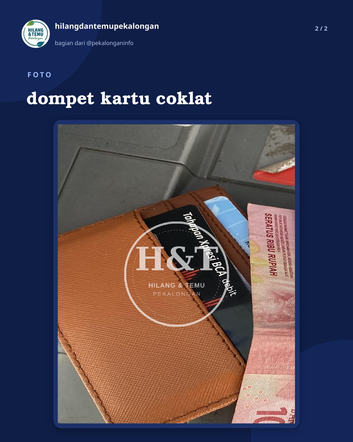 Slide 2 laporan dompet kartu coklat