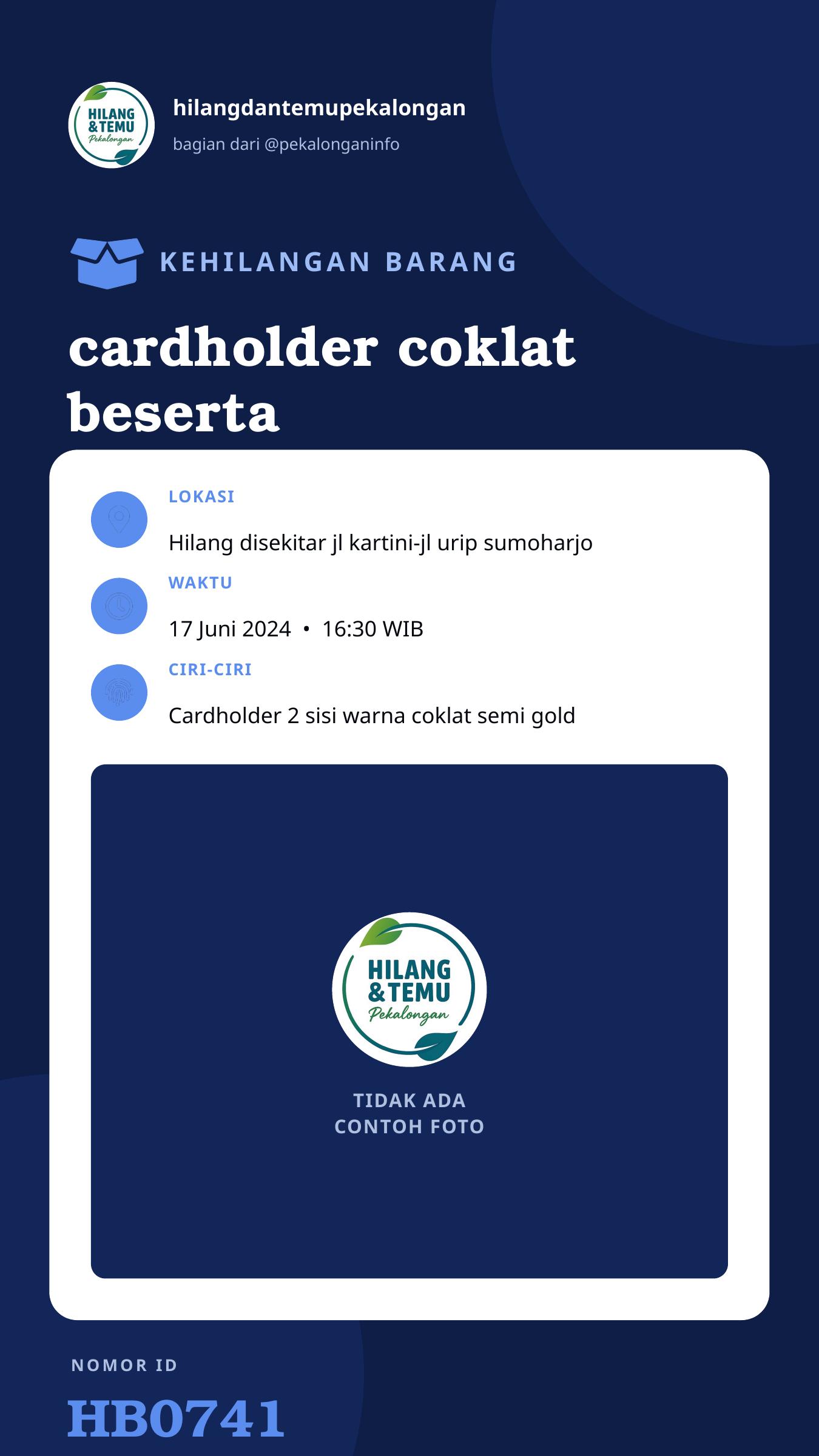 Story 9:16 laporan cardholder coklat beserta isinya