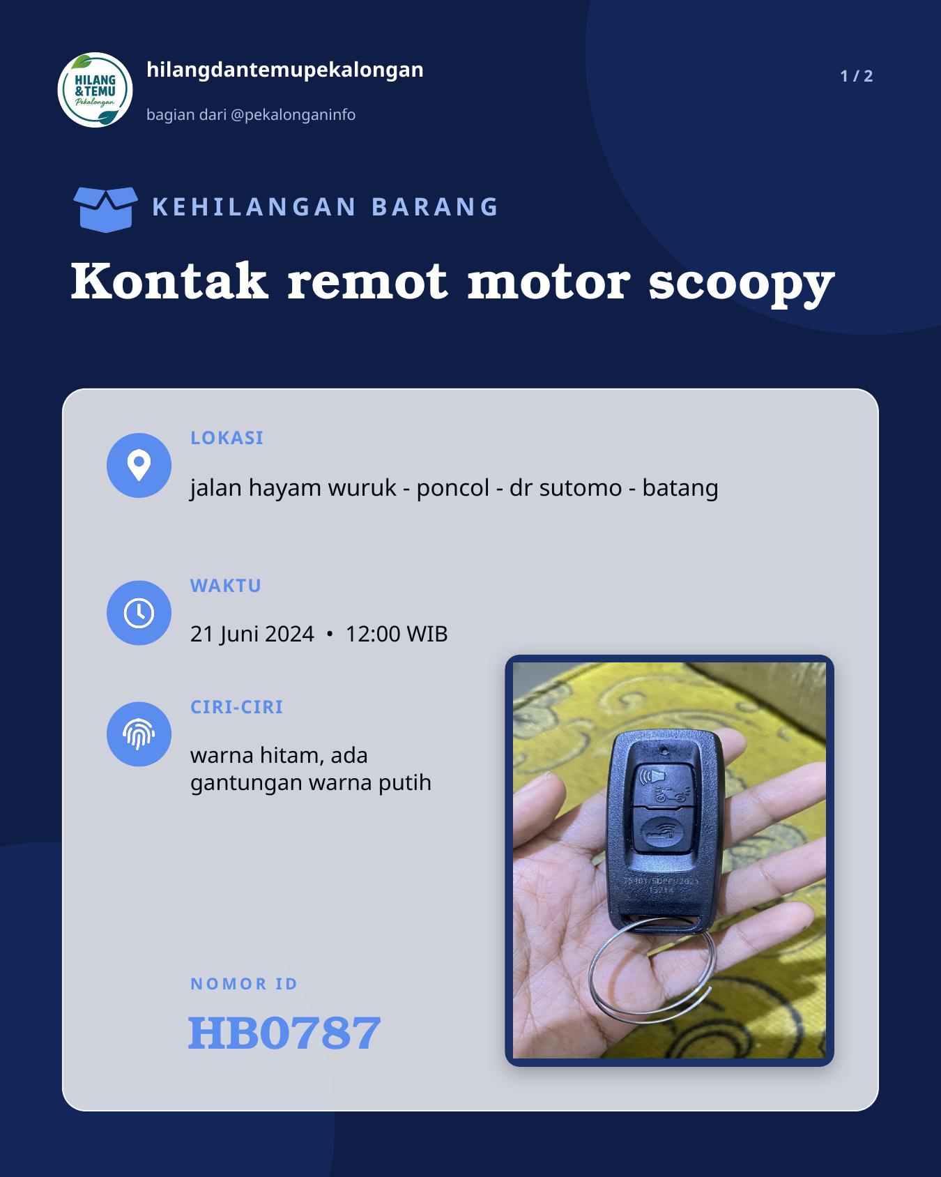 Slide 1 laporan Kontak remot motor scoopy
