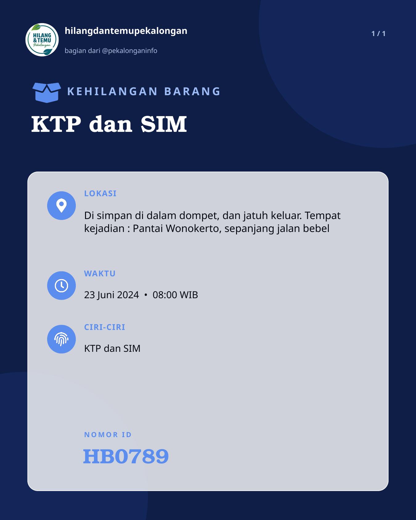 Slide laporan KTP dan SIM (HB0789)