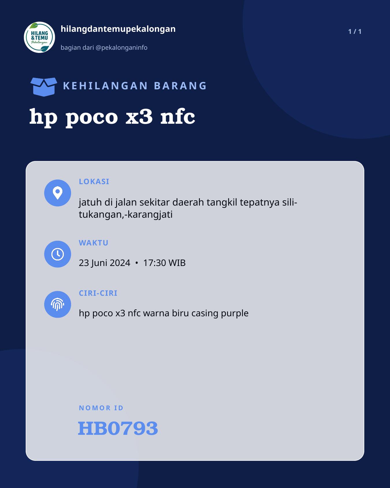 Slide laporan hp poco x3 nfc (HB0793)