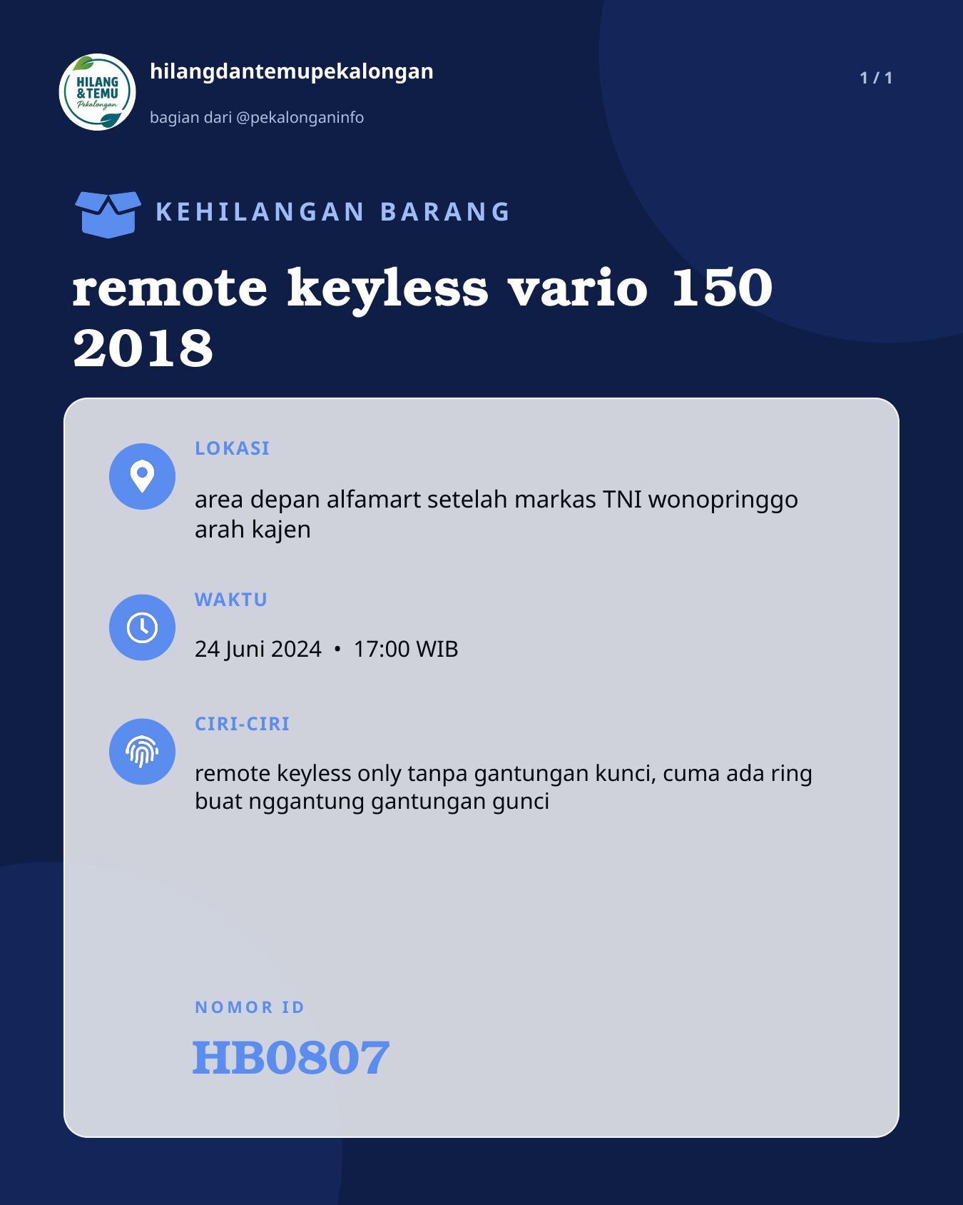 Slide laporan remote keyless vario 150 2018 (HB0807)