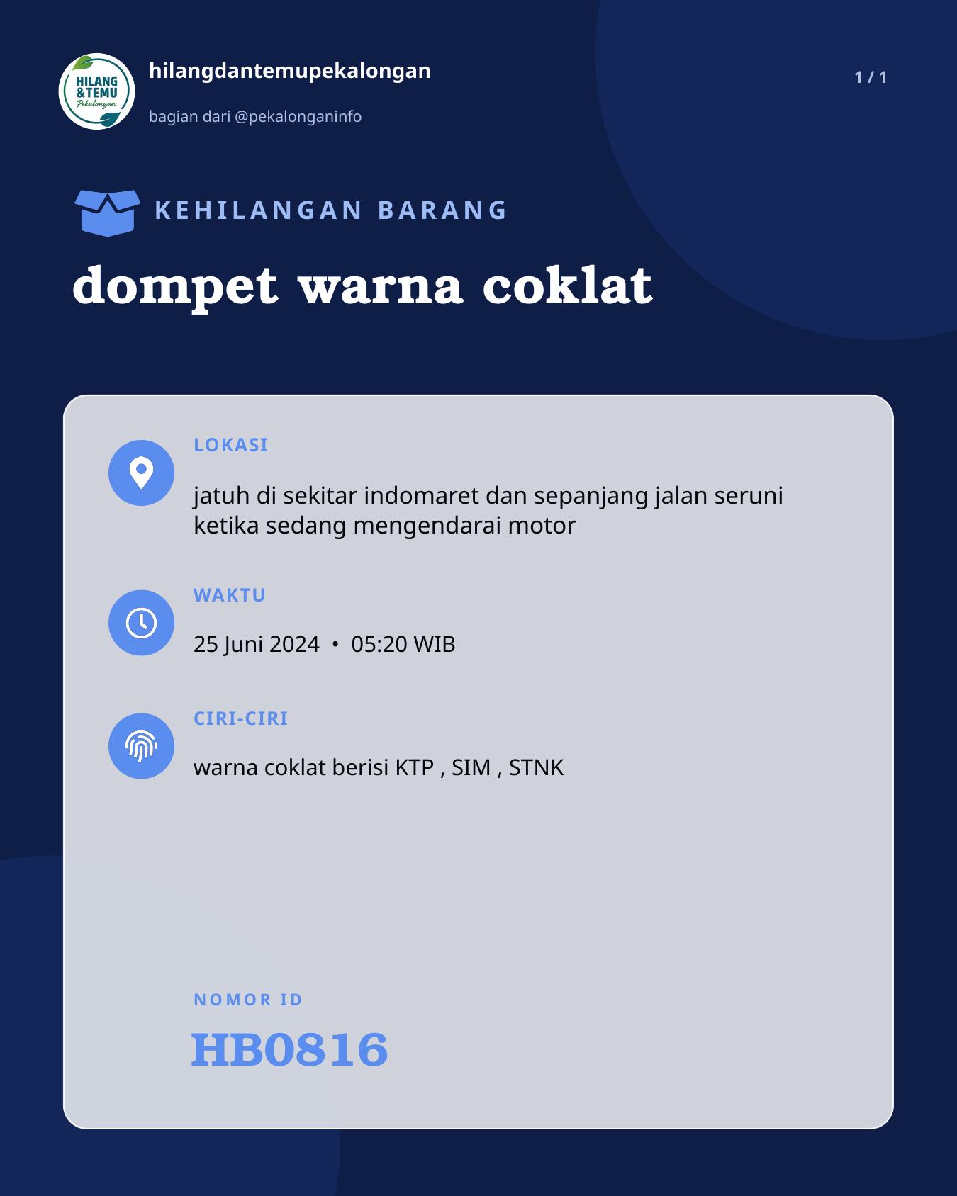 Slide laporan dompet warna coklat (HB0816)