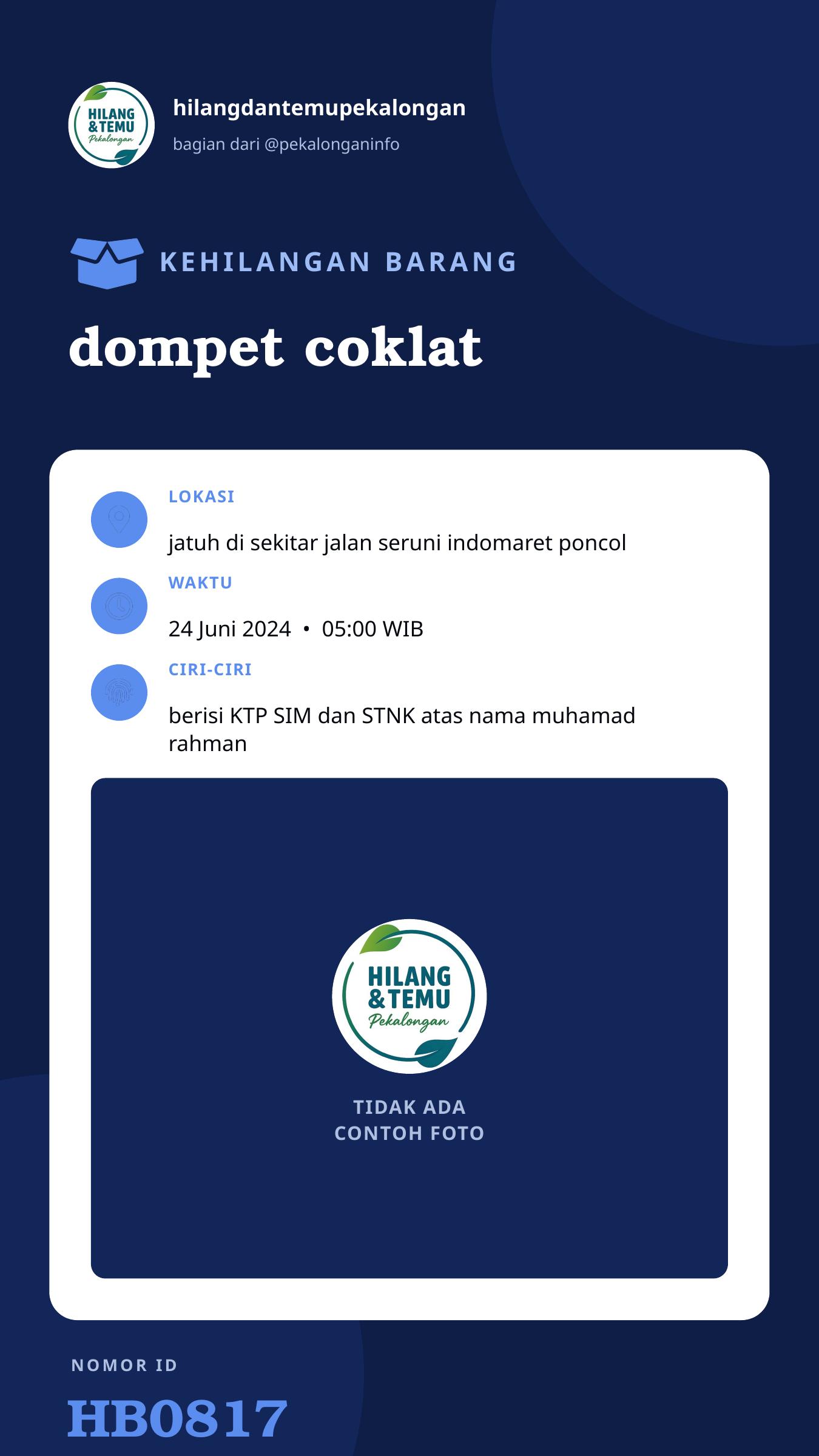 Story 9:16 laporan dompet coklat
