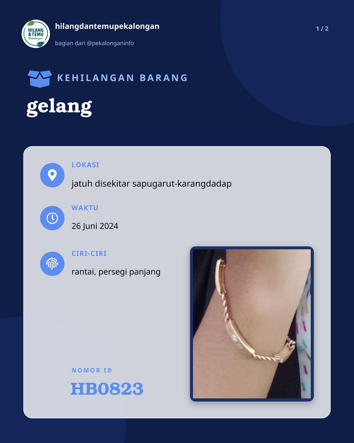 Slide 1 laporan gelang