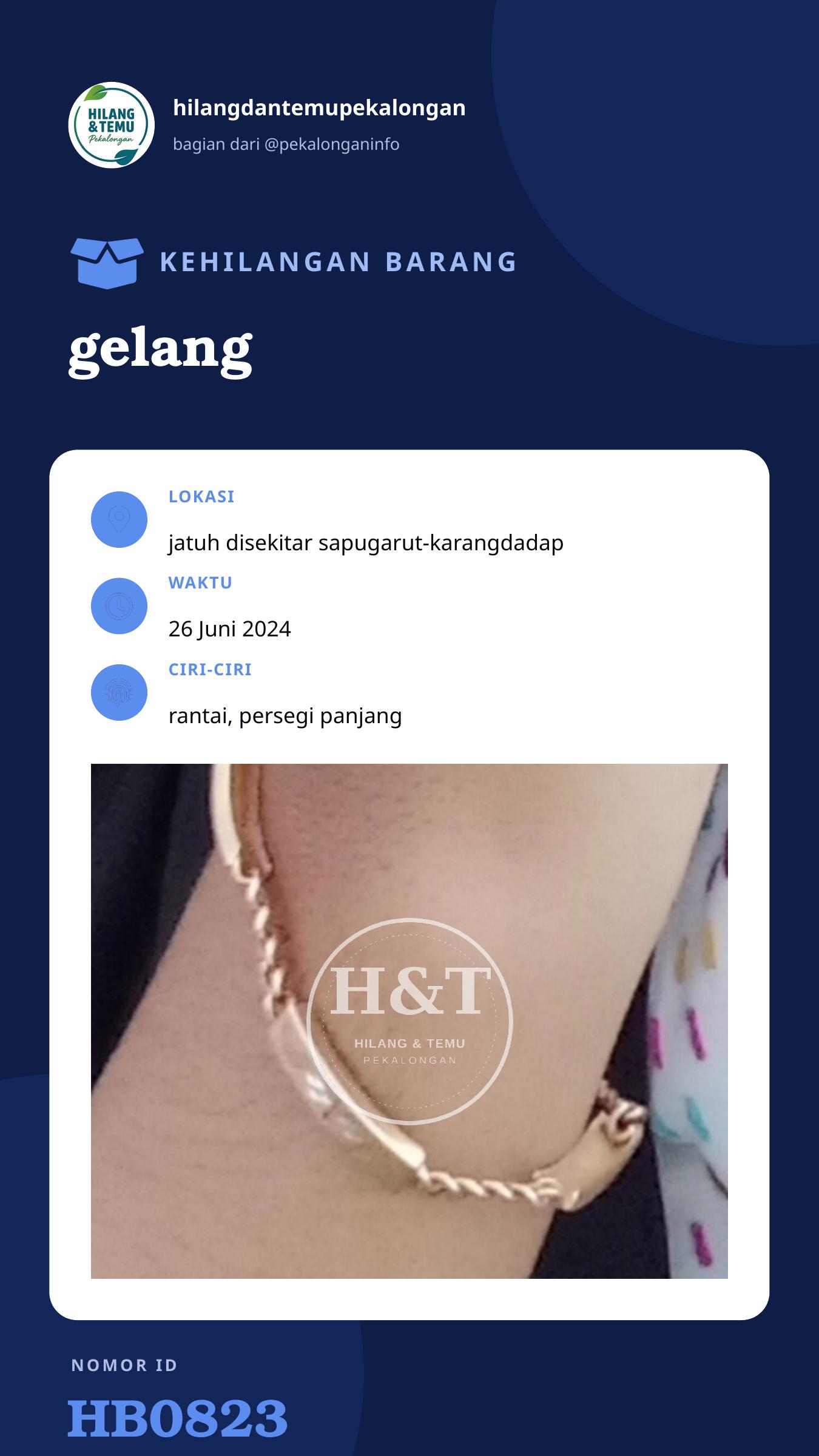 Story 9:16 laporan gelang