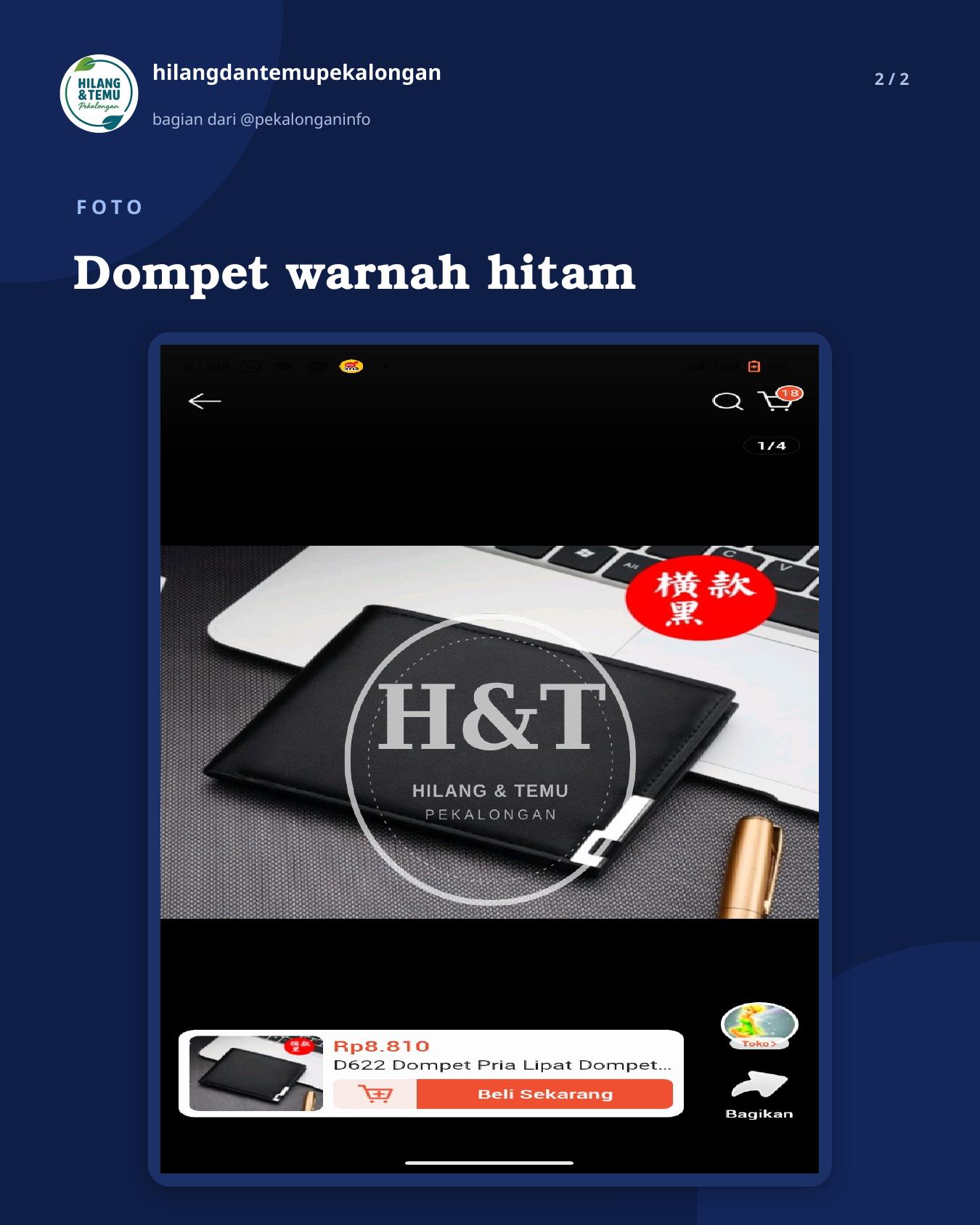Slide 2 laporan Dompet warnah hitam