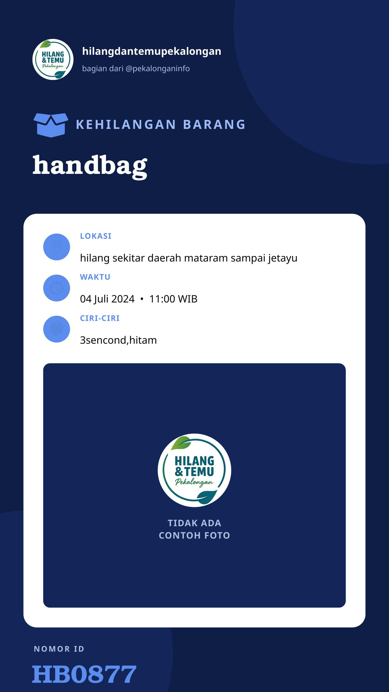 Story 9:16 laporan handbag