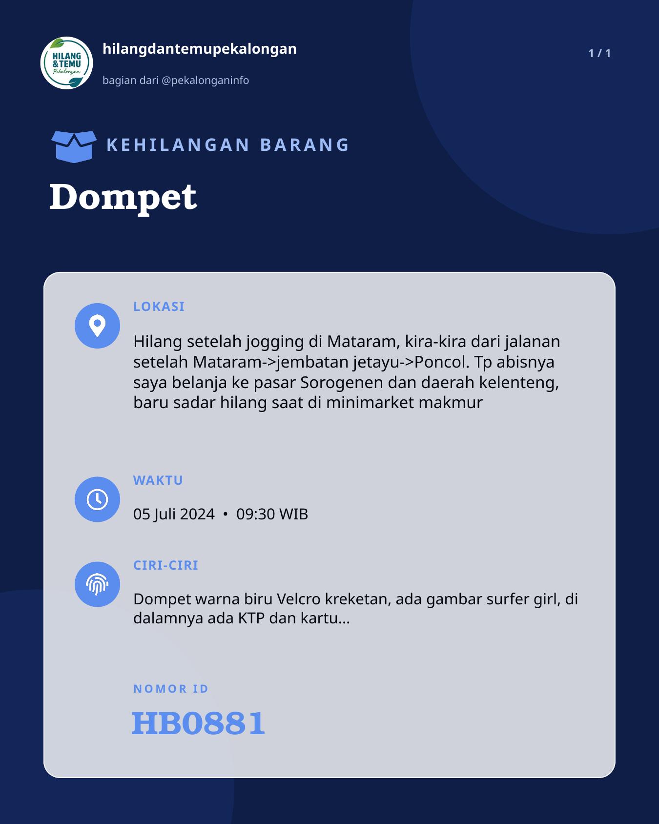 Slide laporan Dompet (HB0881)