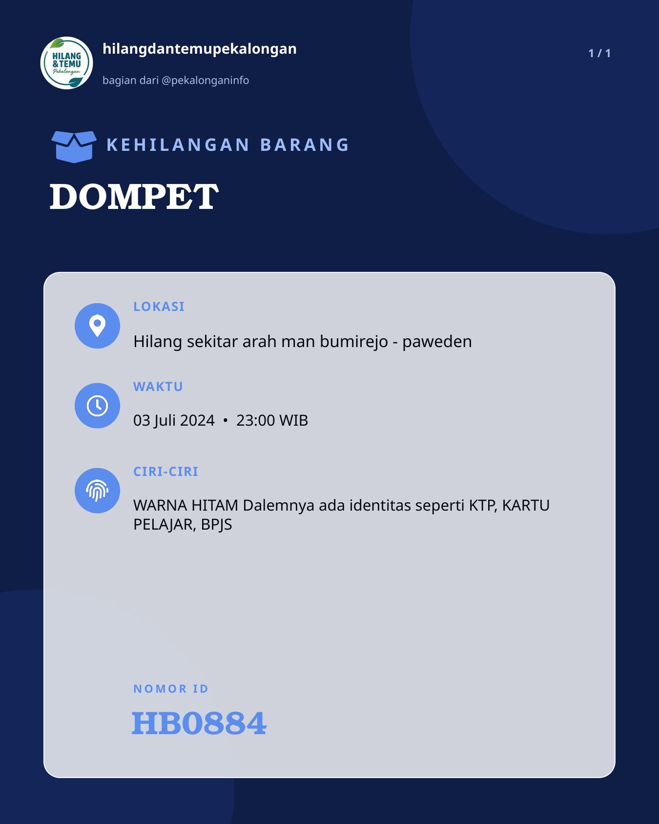 Slide laporan DOMPET (HB0884)
