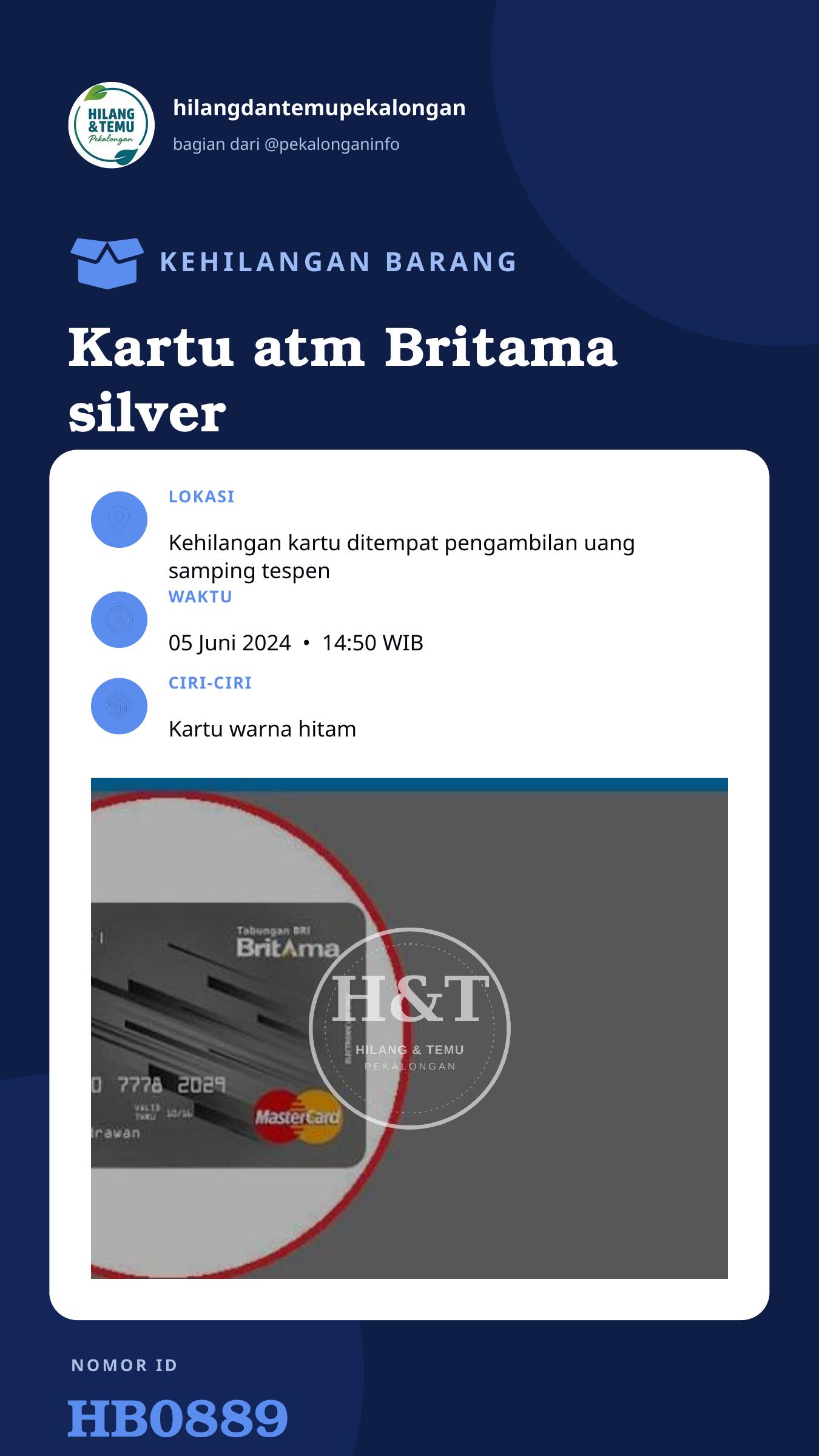 Story 9:16 laporan Kartu atm Britama silver