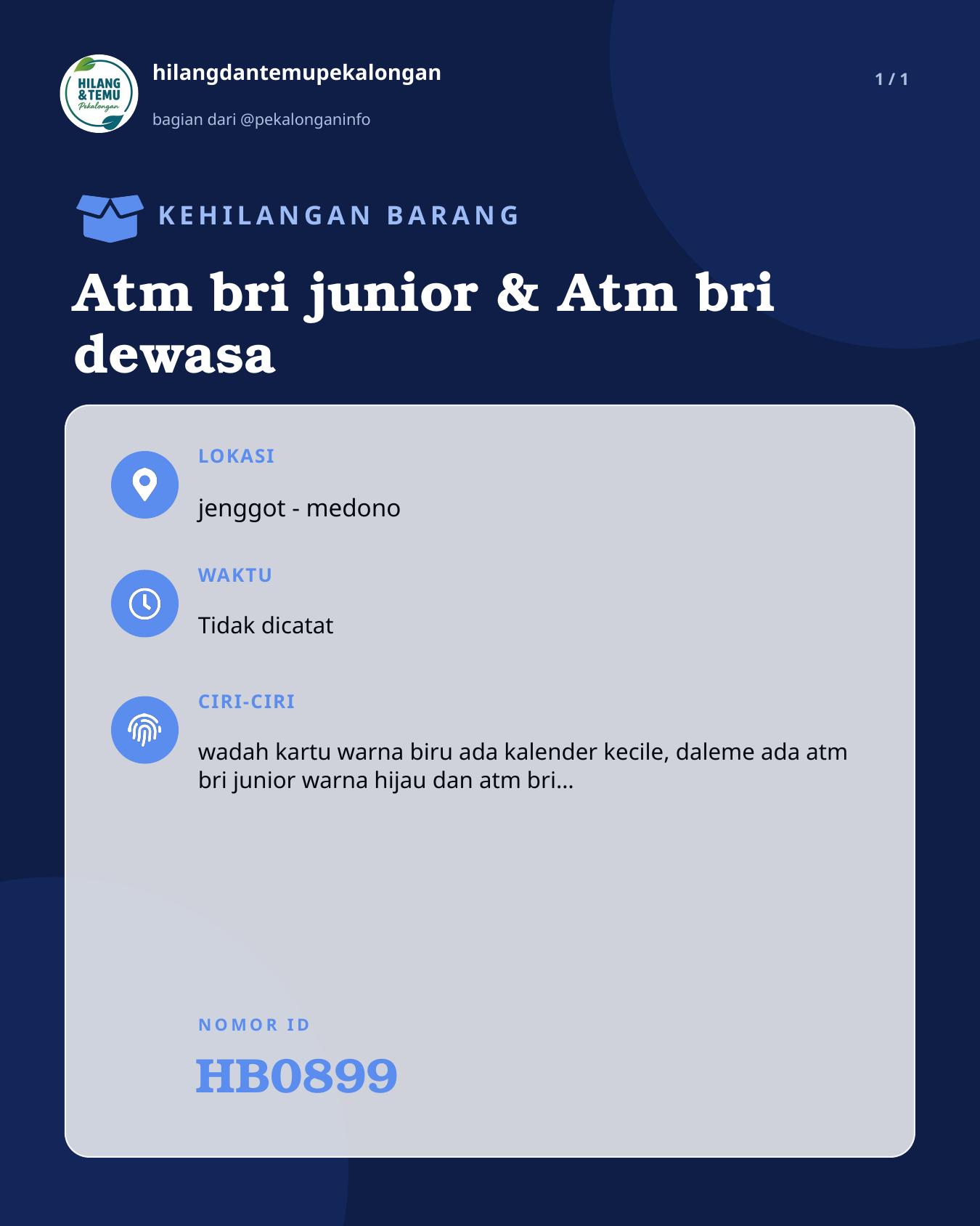 Slide laporan Atm bri junior & Atm bri dewasa (HB0899)