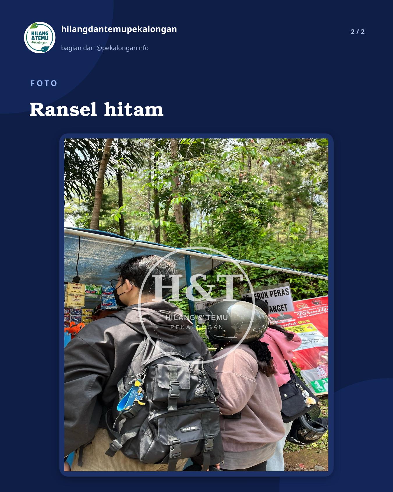 Slide 2 laporan Ransel hitam