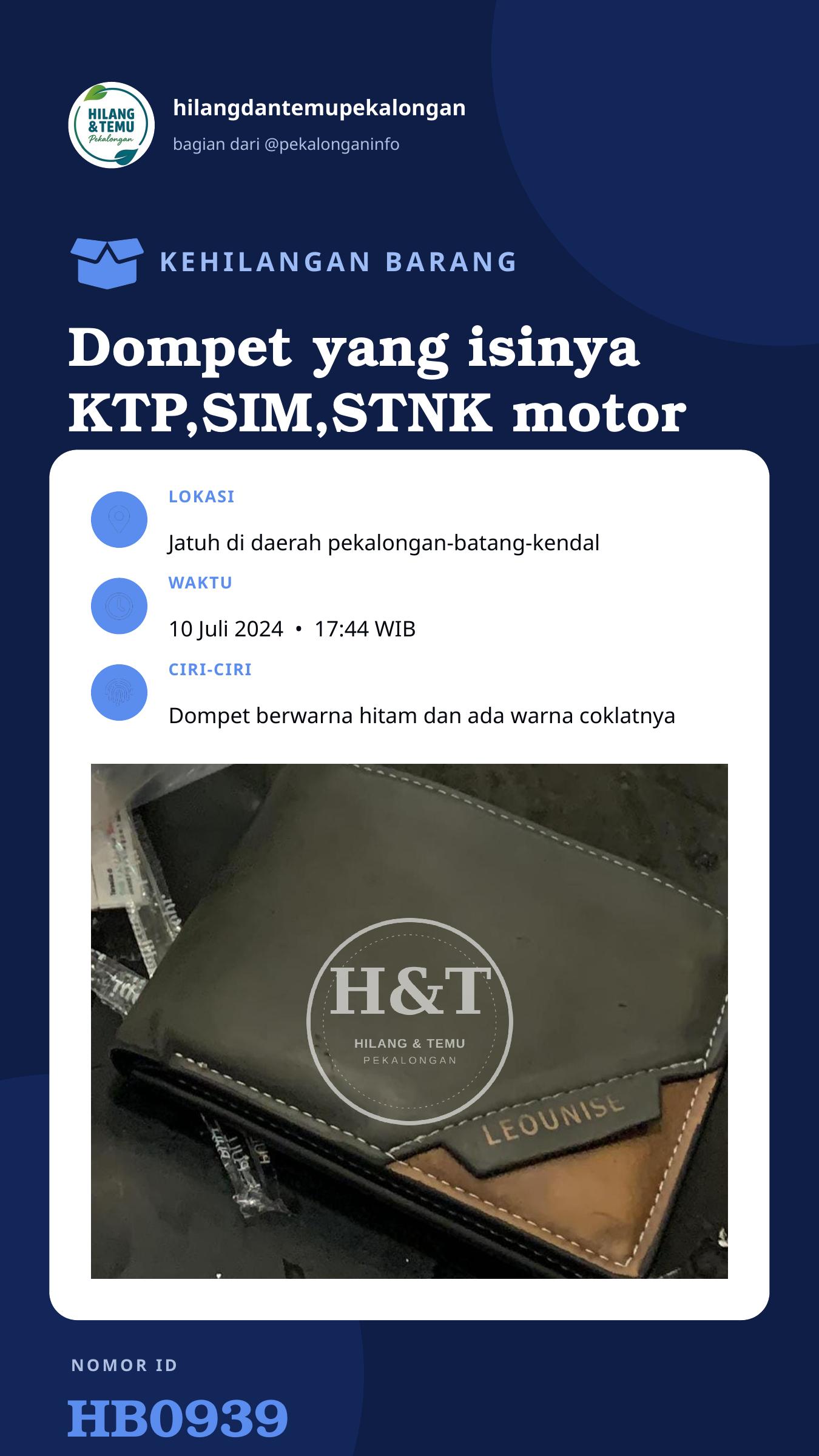 Story 9:16 laporan Dompet yang isinya KTP,SIM,STNK motor dan kartu pelajar