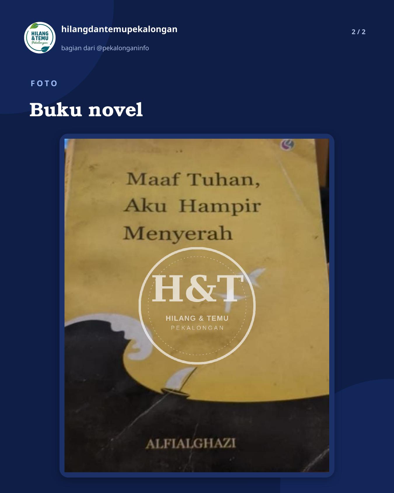 Slide 2 laporan Buku novel