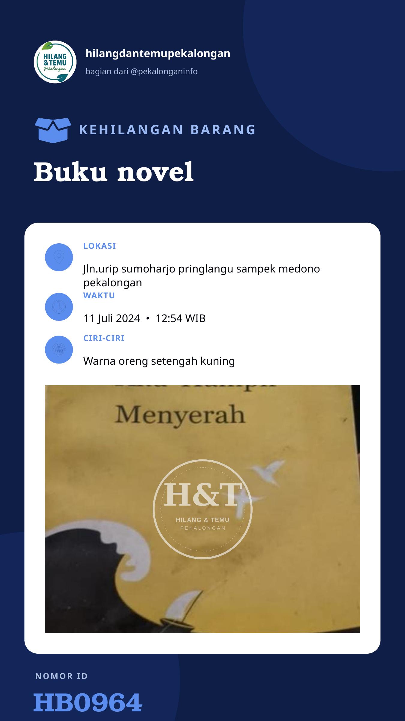 Story 9:16 laporan Buku novel