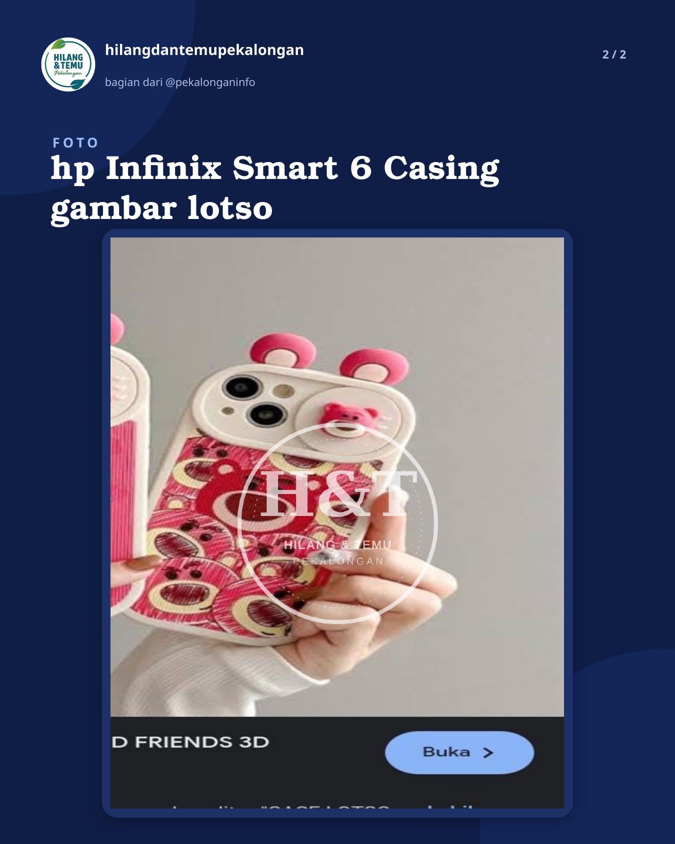 Slide 2 laporan hp Infinix Smart 6 Casing gambar lotso