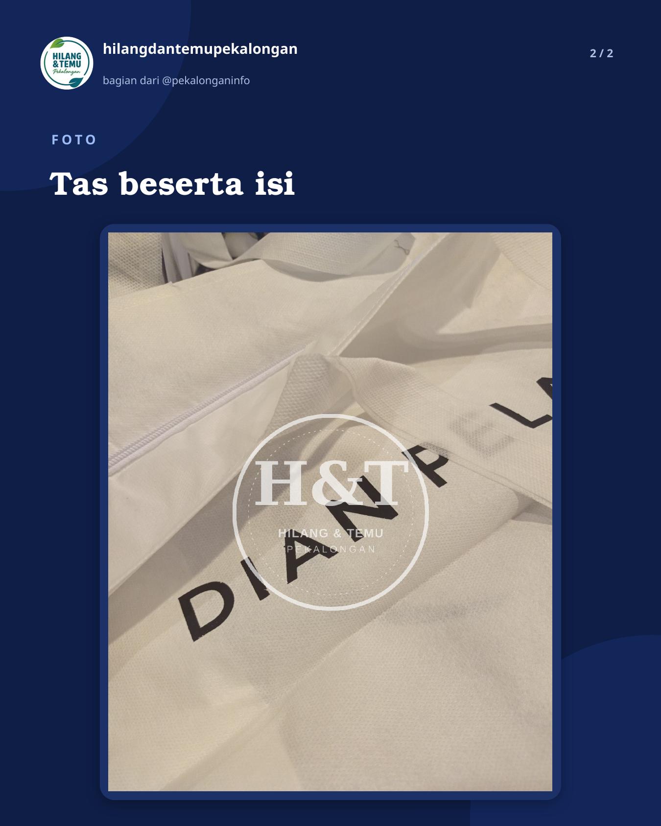 Slide 2 laporan Tas beserta isi