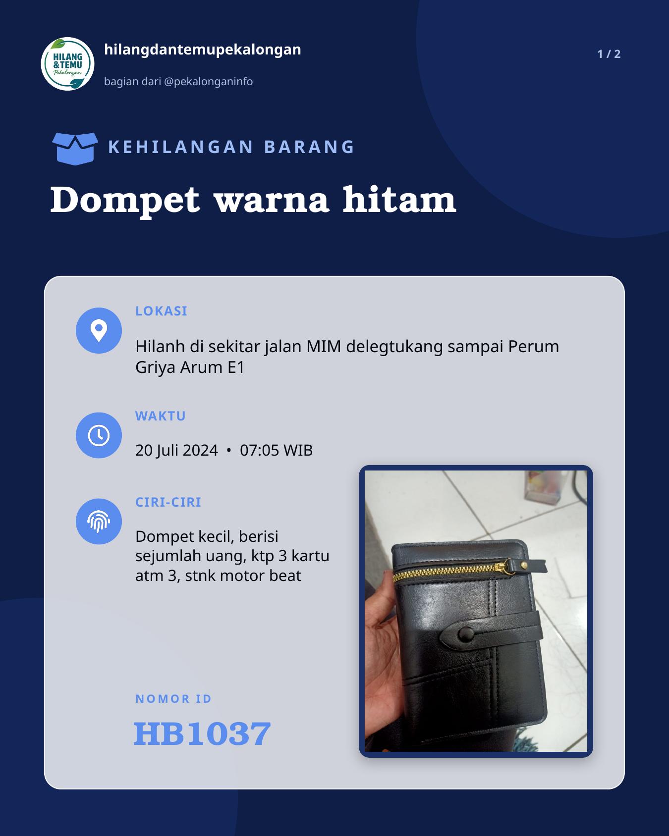 Slide 1 laporan Dompet warna hitam