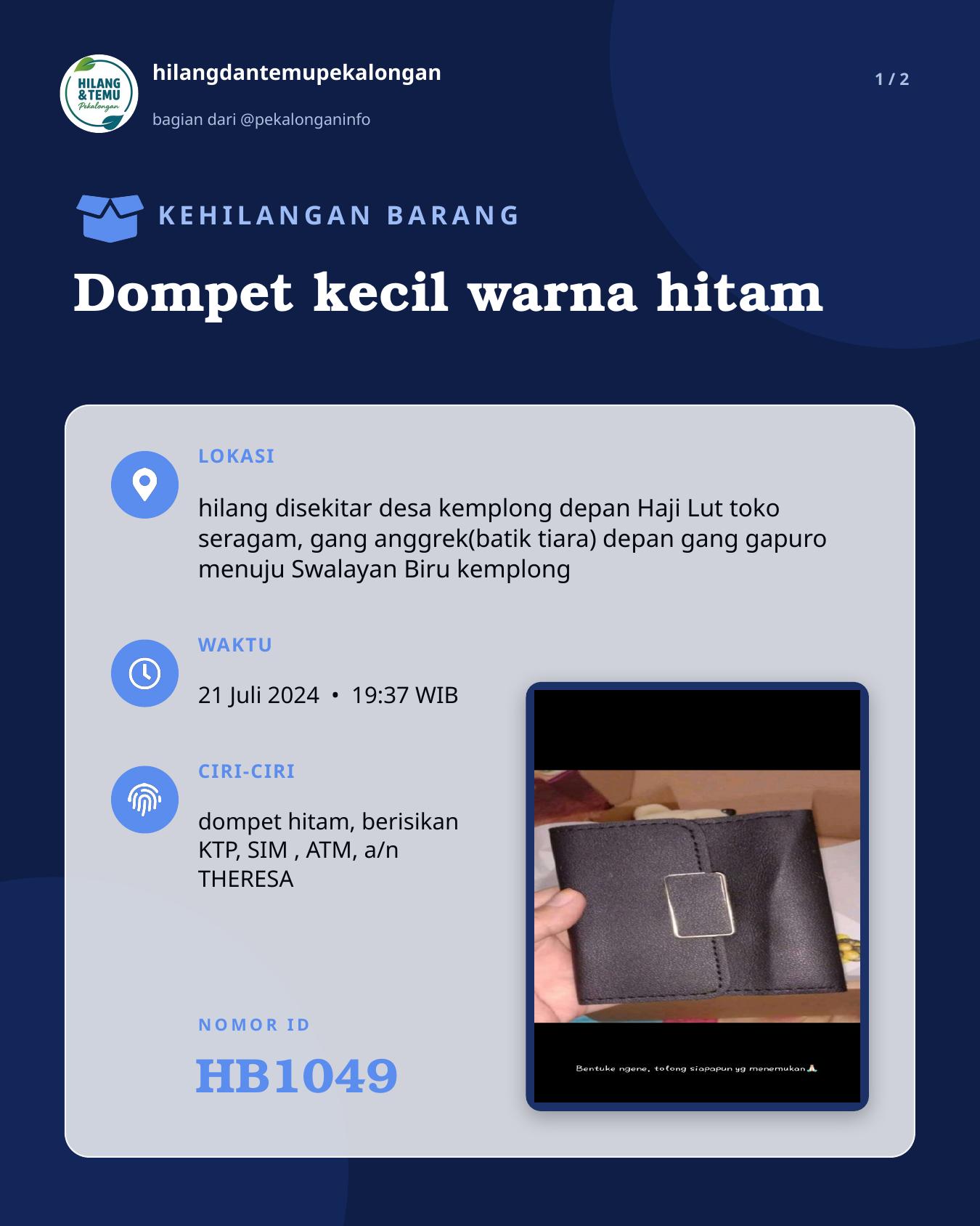 Slide 1 laporan Dompet kecil warna hitam