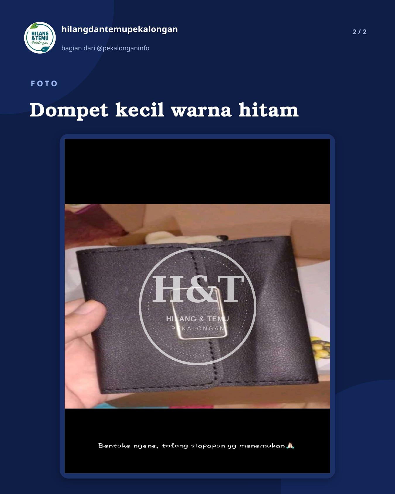 Slide 2 laporan Dompet kecil warna hitam