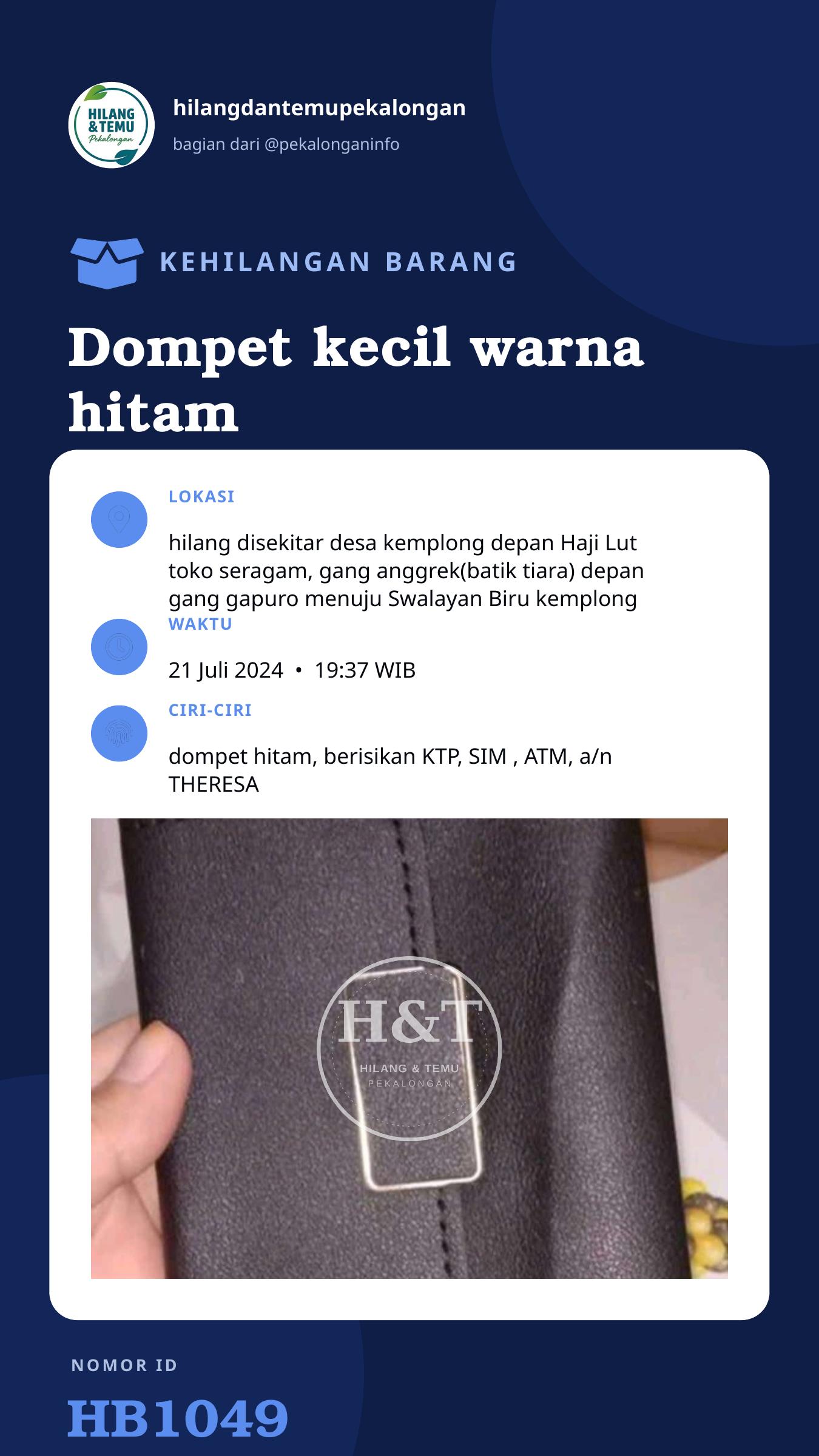 Story 9:16 laporan Dompet kecil warna hitam