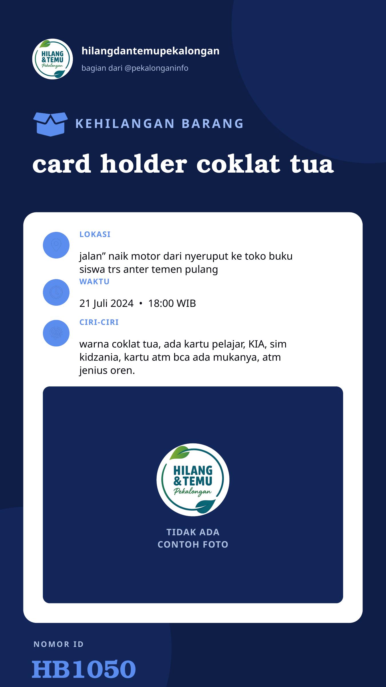 Story 9:16 laporan card holder coklat tua